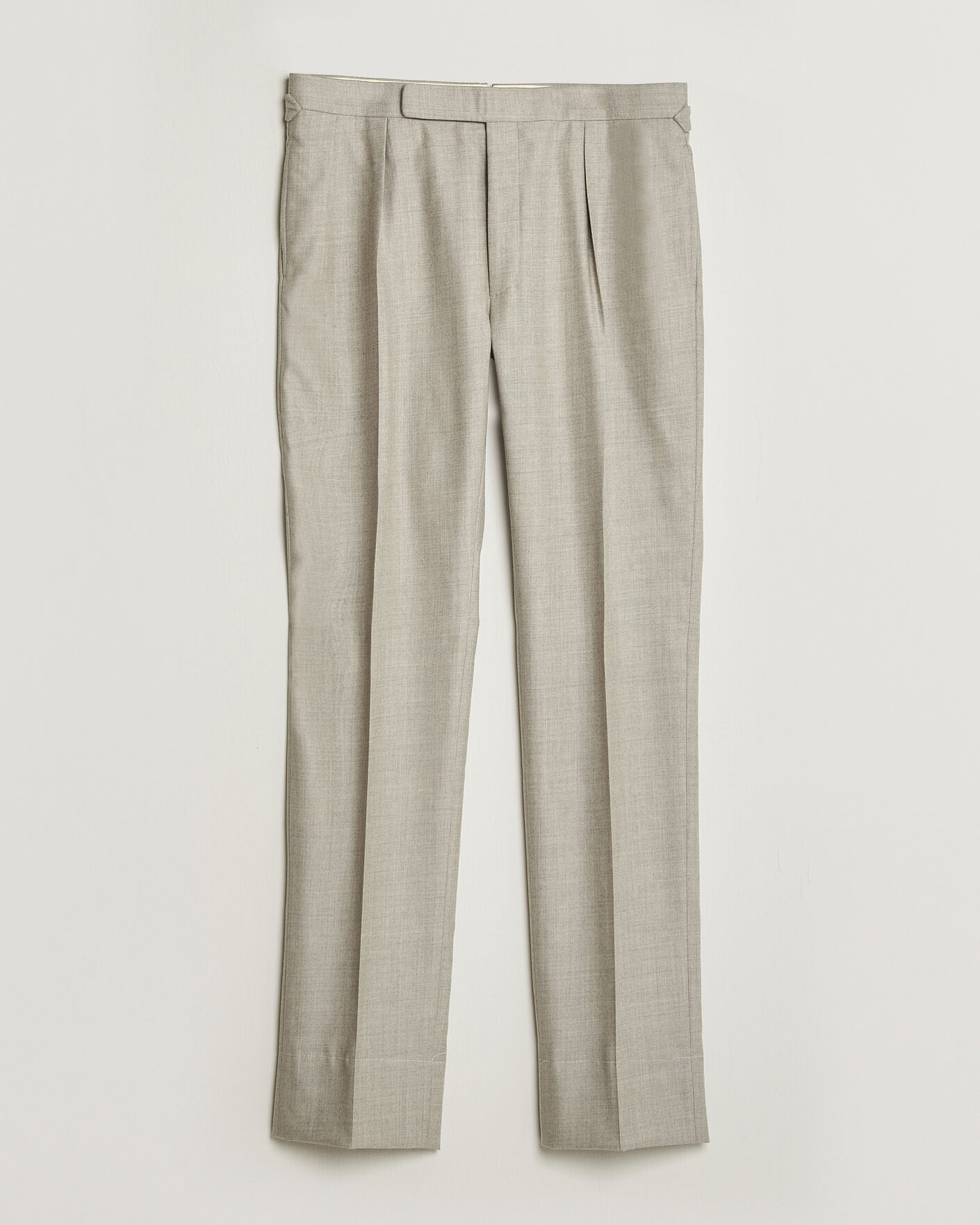 Heren | Broeken | Ralph Lauren Purple Label | Gregory Pleated Flannel Trousers Pearl Grey