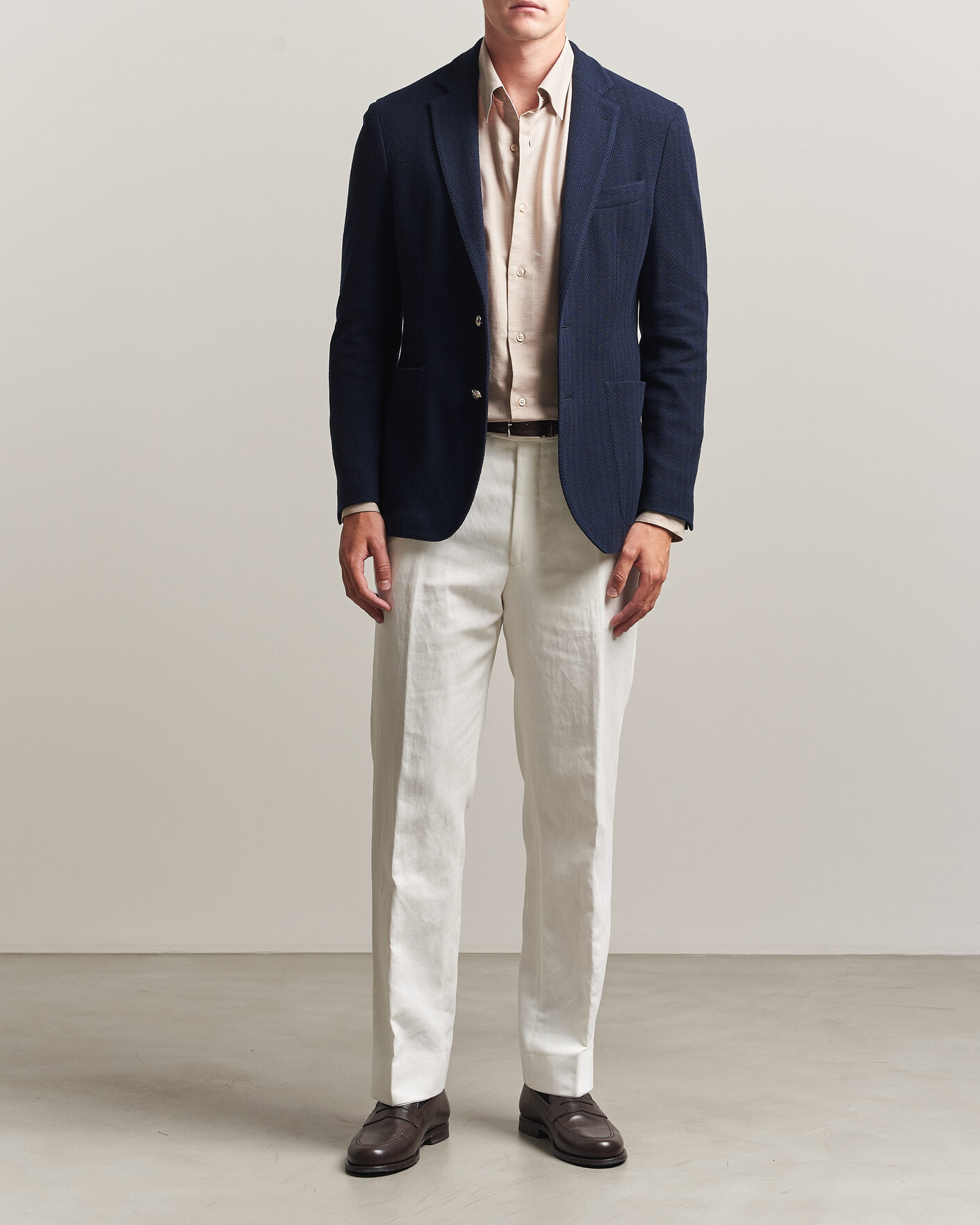 Heren | Blazers | Ralph Lauren Purple Label | Cashmere/Silk Herringbone Blazer Navy