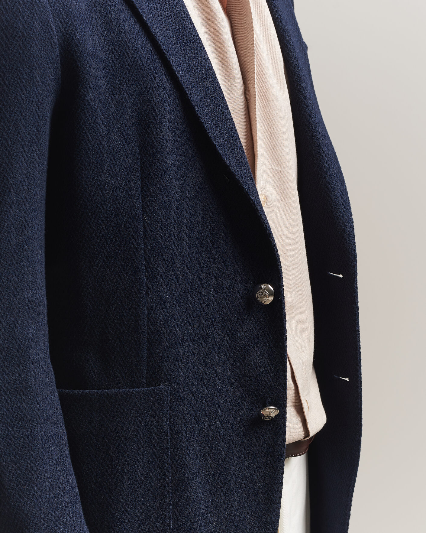 Heren | Blazers | Ralph Lauren Purple Label | Cashmere/Silk Herringbone Blazer Navy