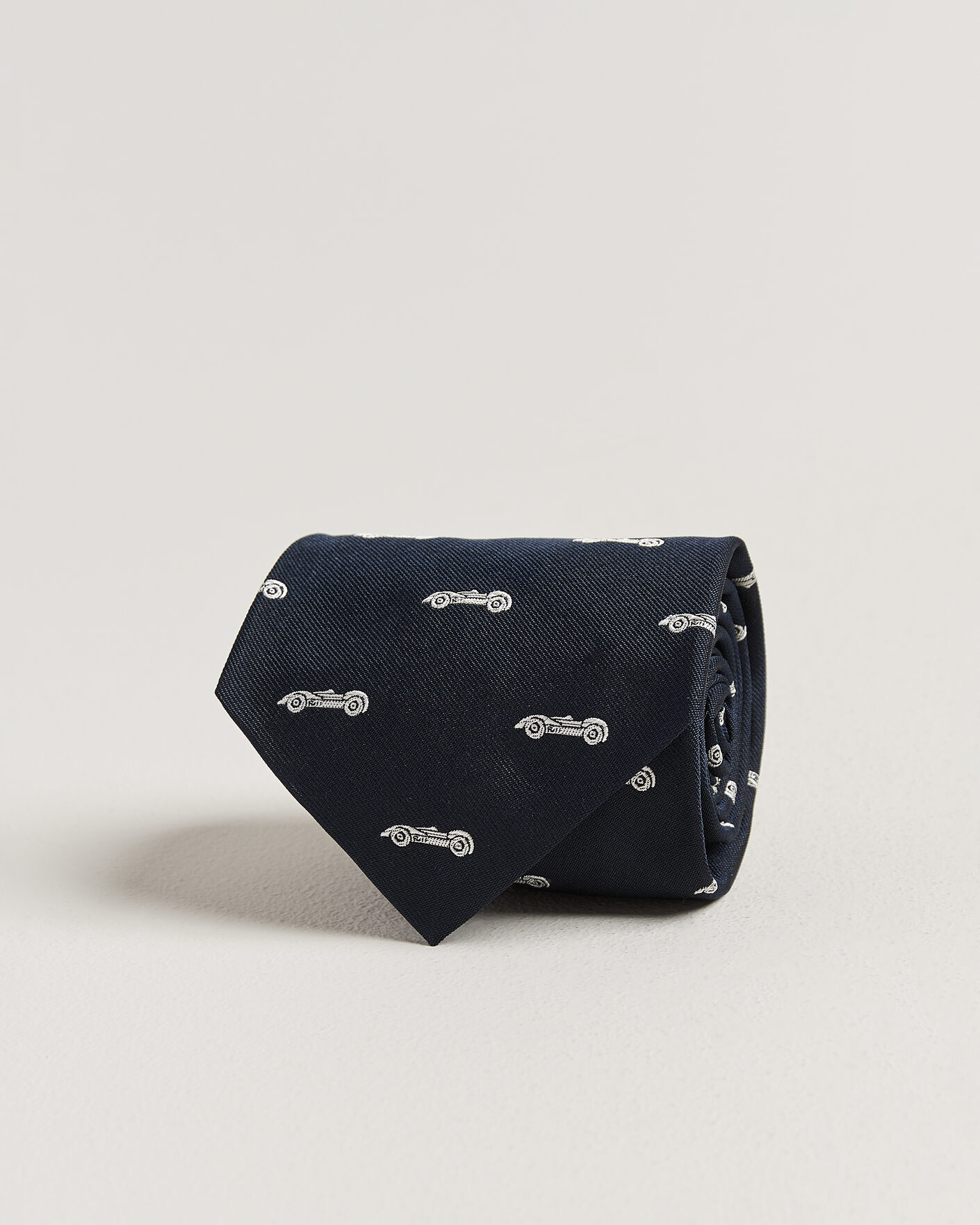 Heren | Stropdassen | Ralph Lauren Purple Label | Jacquard Race Cars Silk Tie Navy