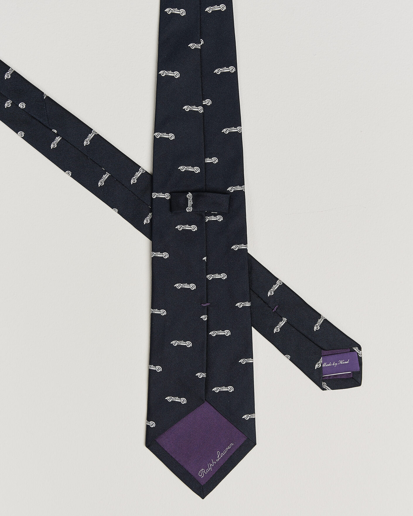 Heren | Stropdassen | Ralph Lauren Purple Label | Jacquard Race Cars Silk Tie Navy