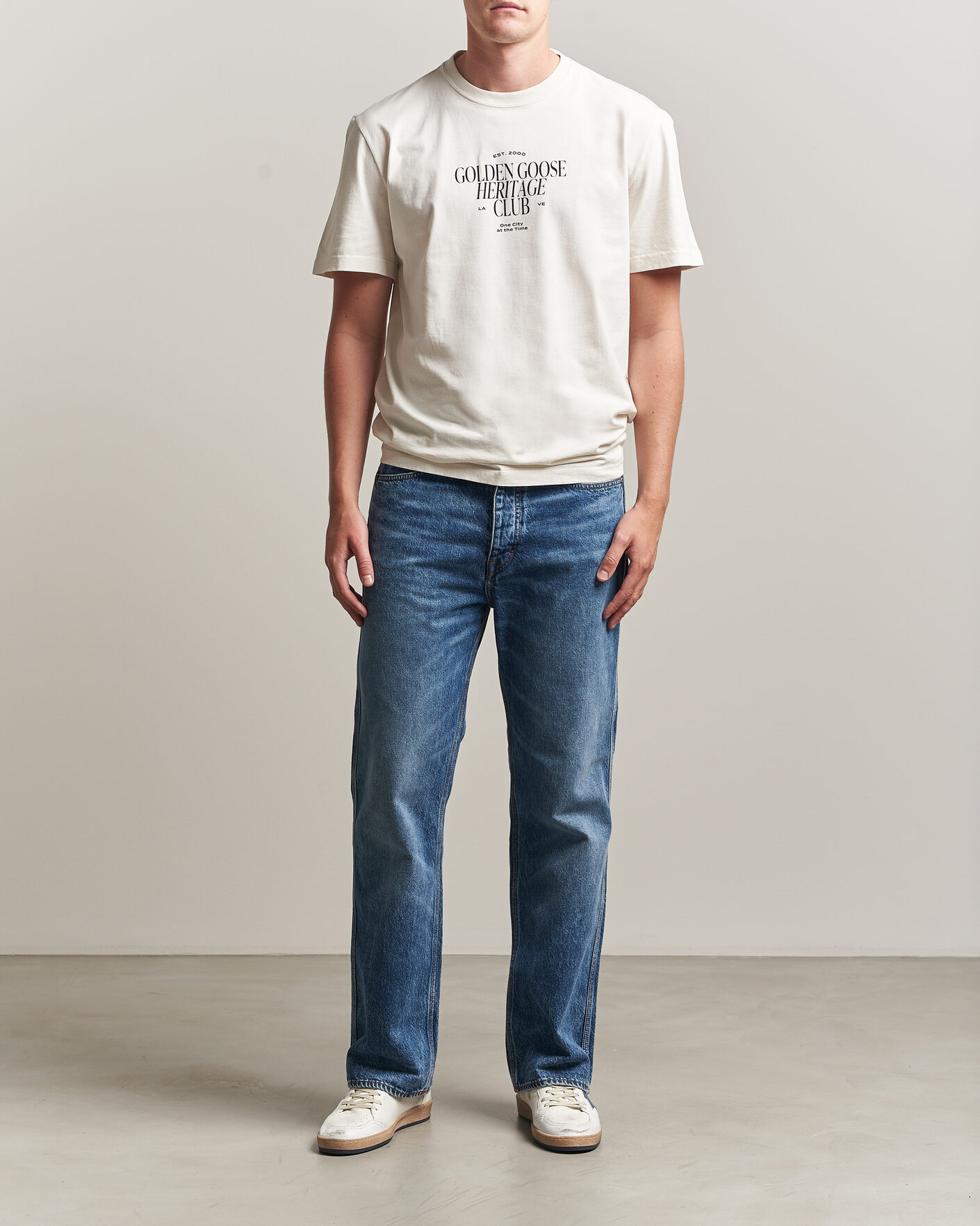 Heren | T-shirts | Golden Goose | Journey Print T-Shirt Heritage White