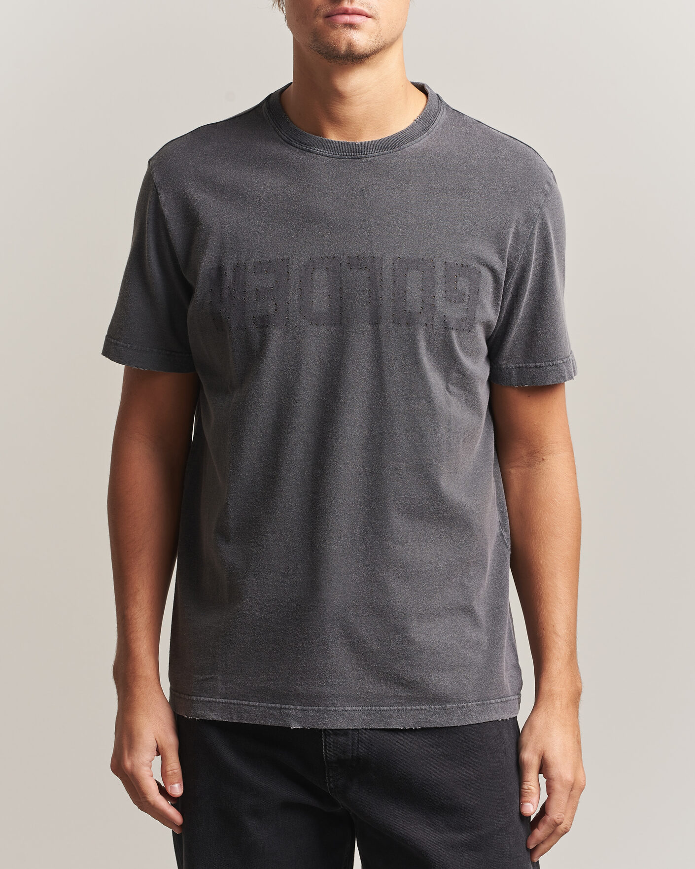 Heren | T-shirts | Golden Goose | Distressed Cotton T-Shirt Anthracite