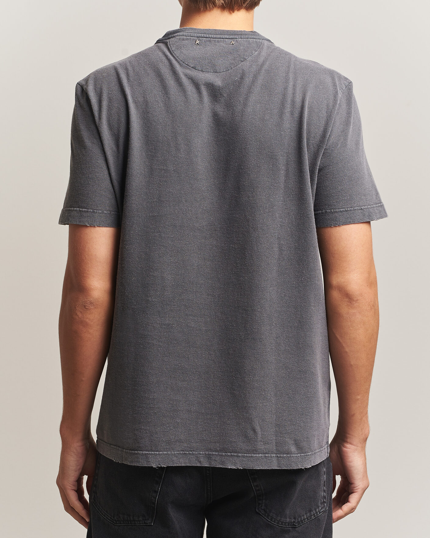 Heren | T-shirts | Golden Goose | Distressed Cotton T-Shirt Anthracite