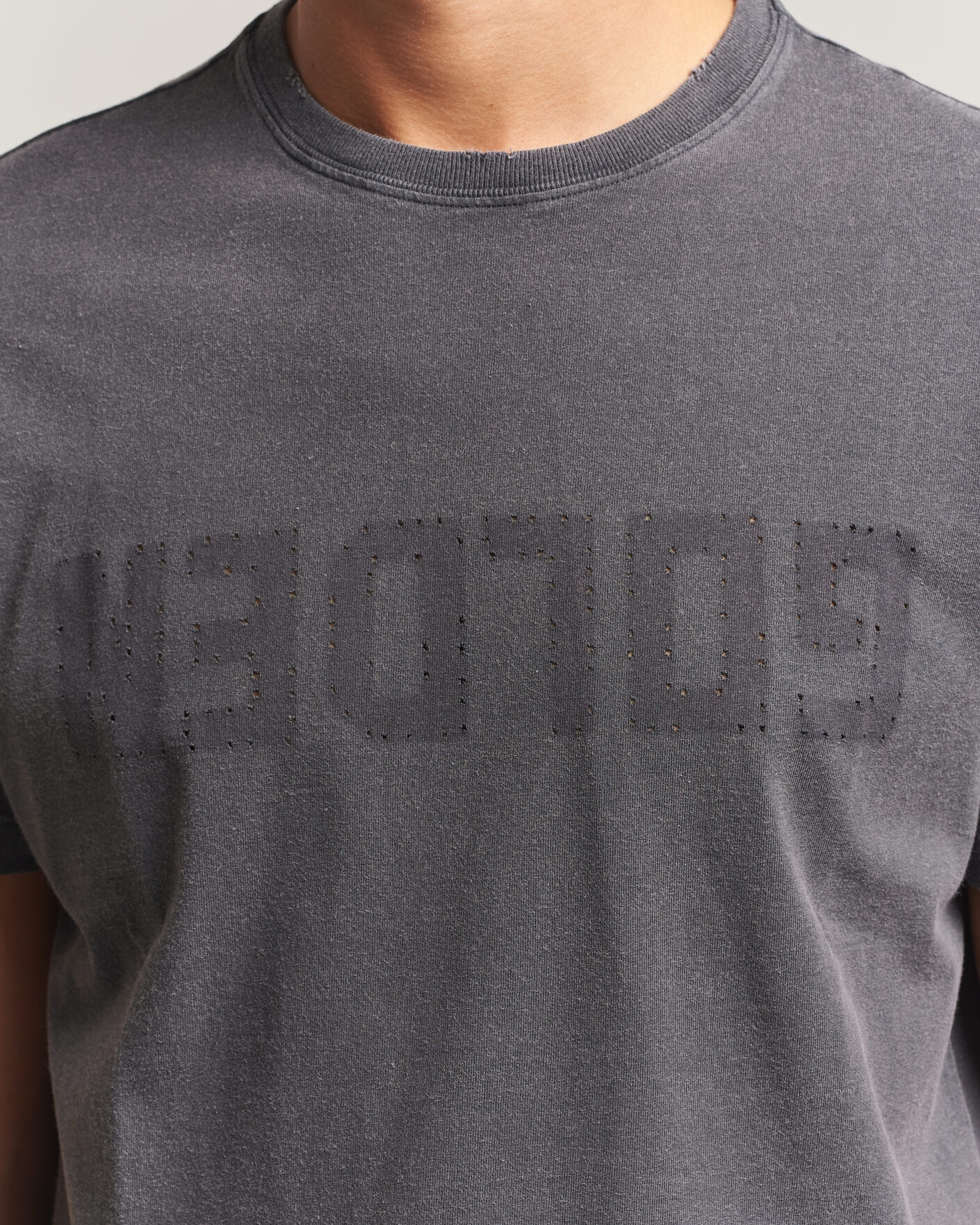 Heren | T-shirts | Golden Goose | Distressed Cotton T-Shirt Anthracite