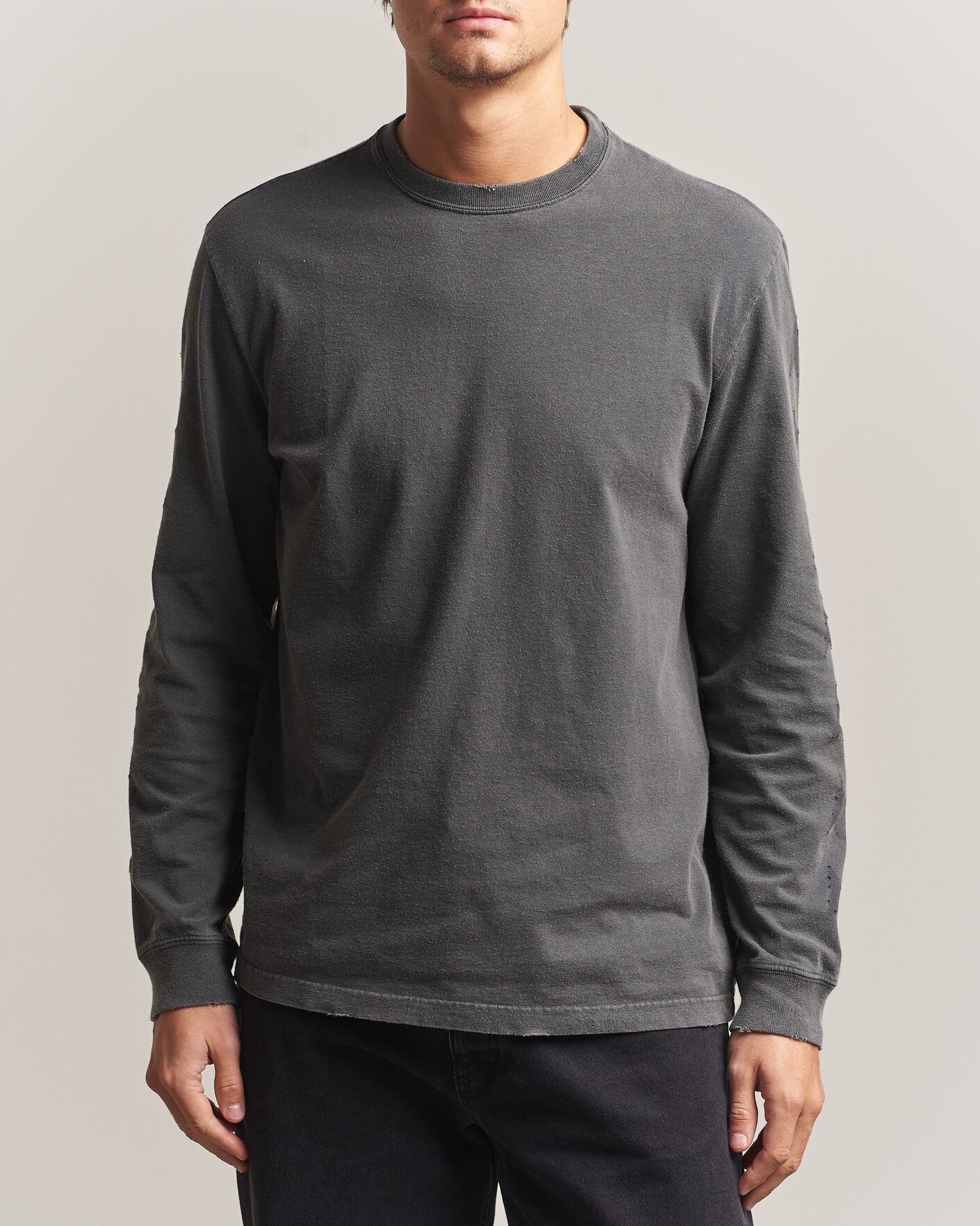 Heren | Truien | Golden Goose | Long Sleeve Garment Dyed T-Shirt Anthracite