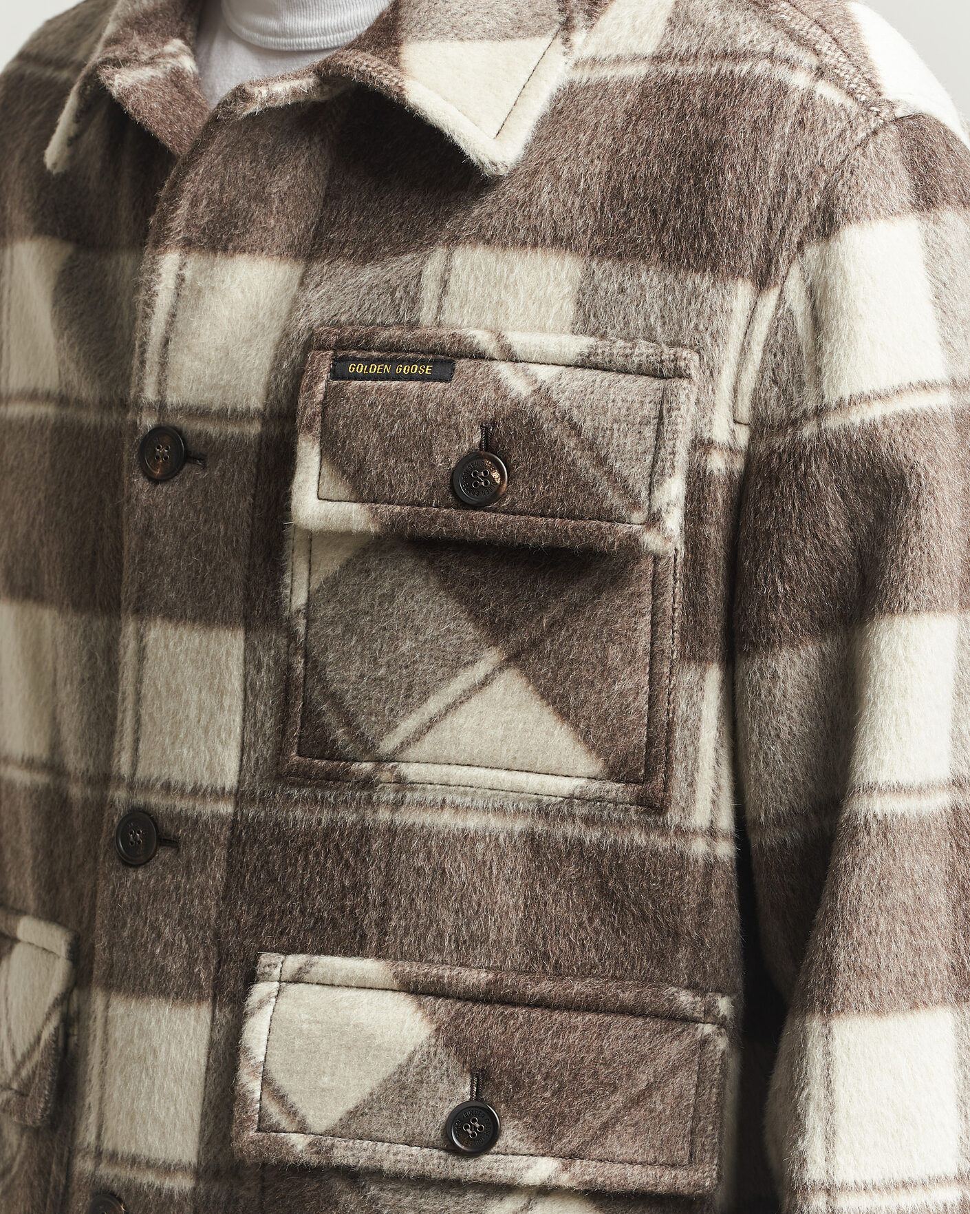 Heren | Jassen | Golden Goose | Wool/Mohair Work Jacket Brown/White