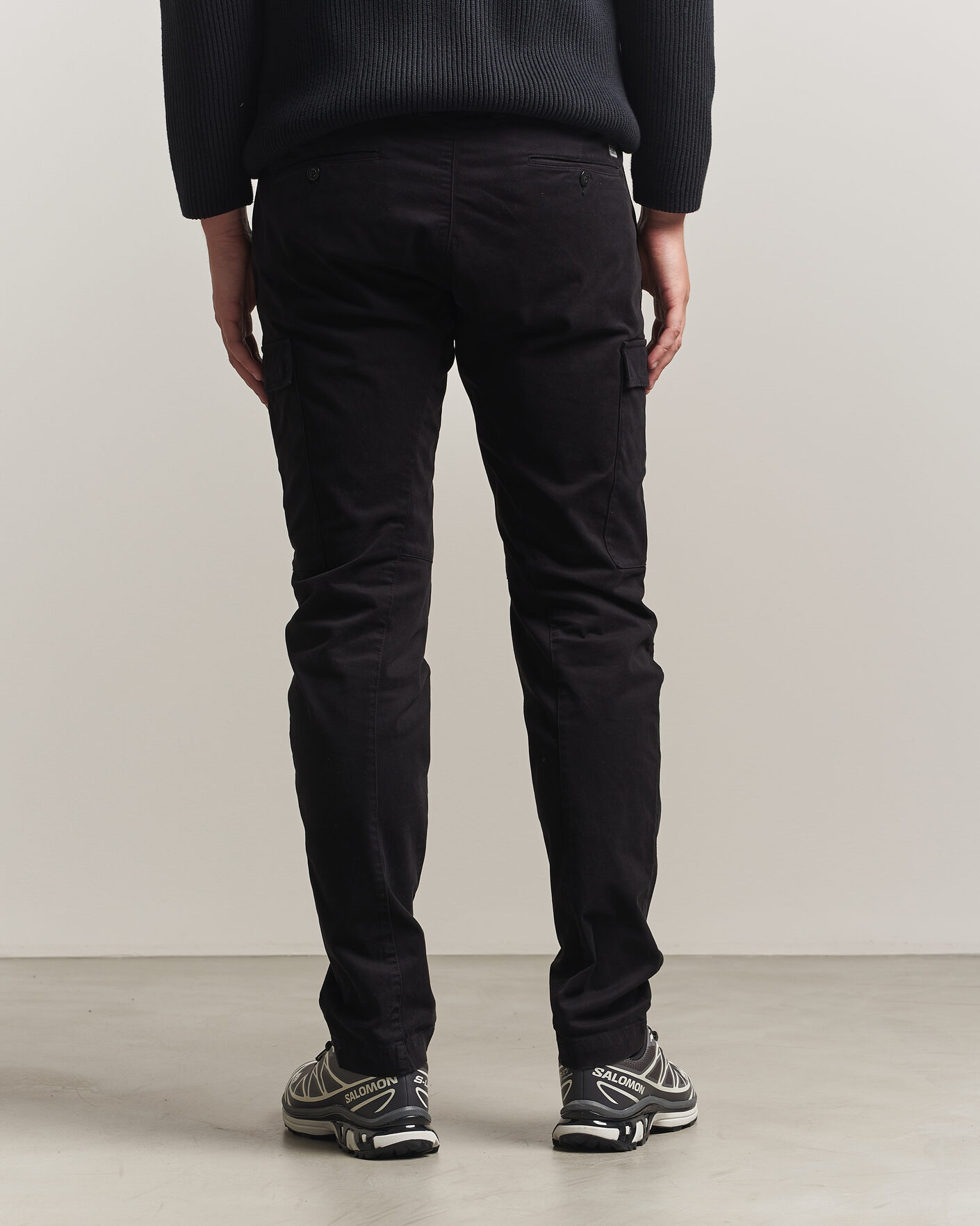 Heren | Broeken | C.P. Company | Stretch Satin Lens Cargo Pants Black