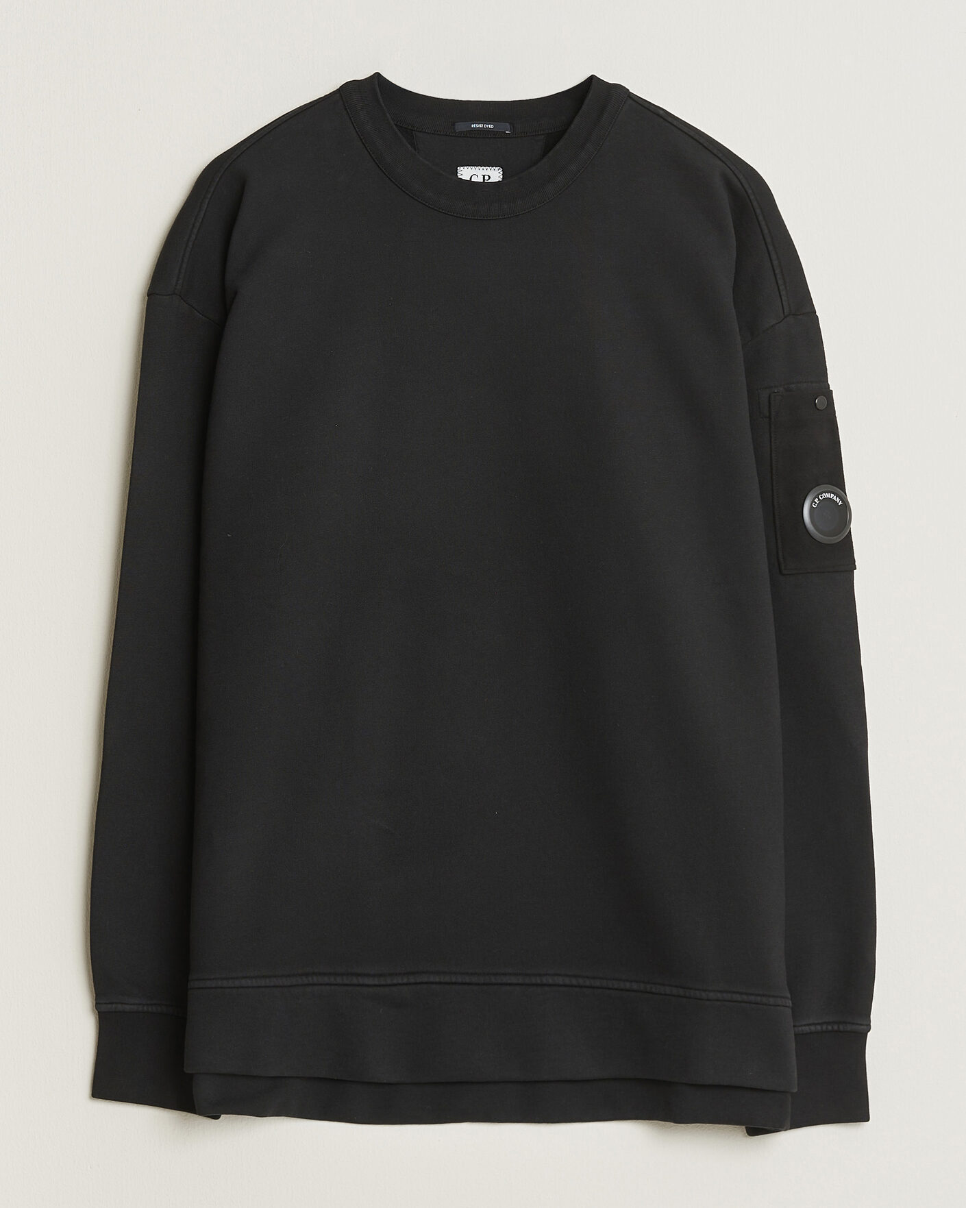 Heren | Truien | C.P. Company | Brushed Emerized Fleece Lens Sweatshirt Black