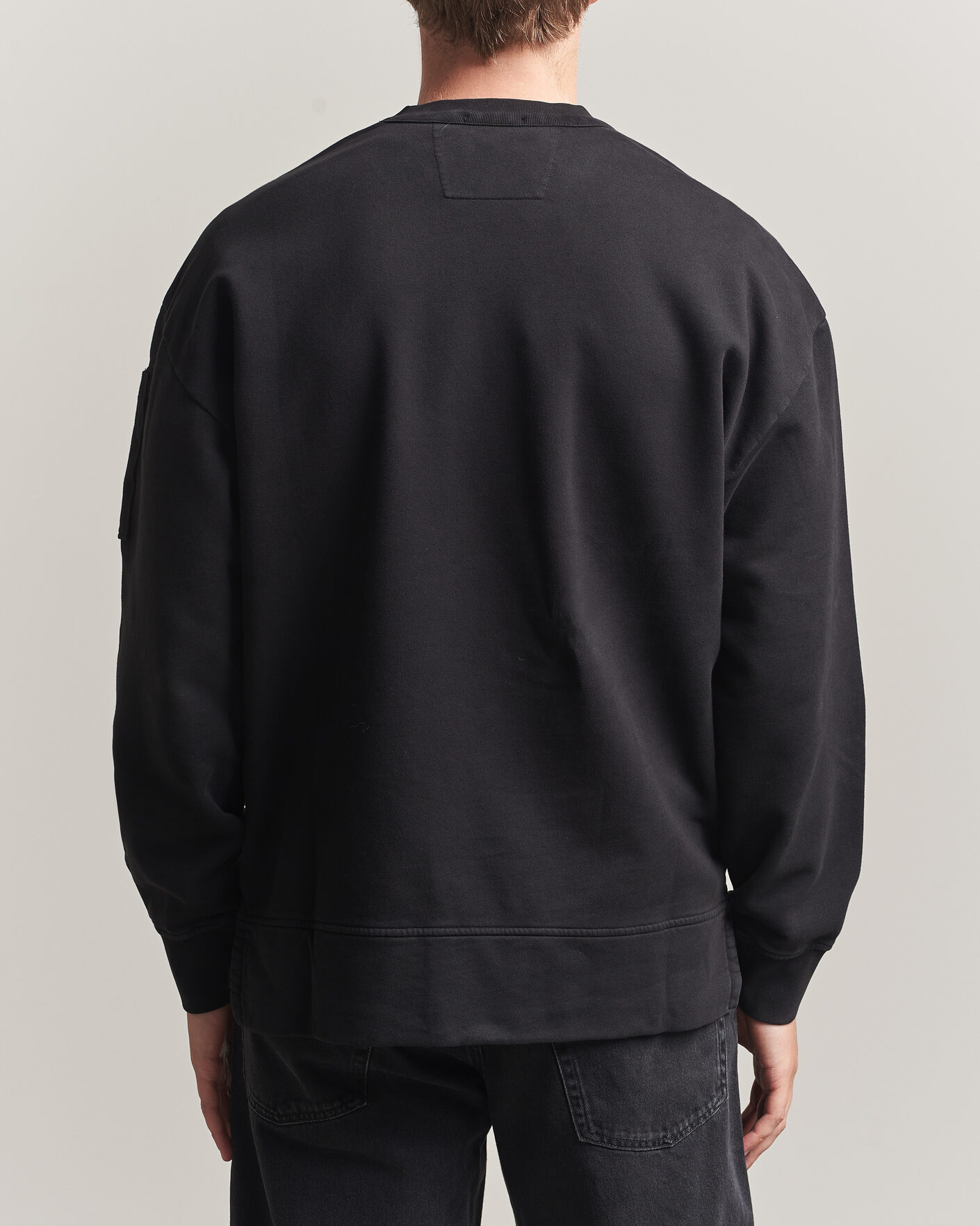 Heren | Truien | C.P. Company | Brushed Emerized Fleece Lens Sweatshirt Black