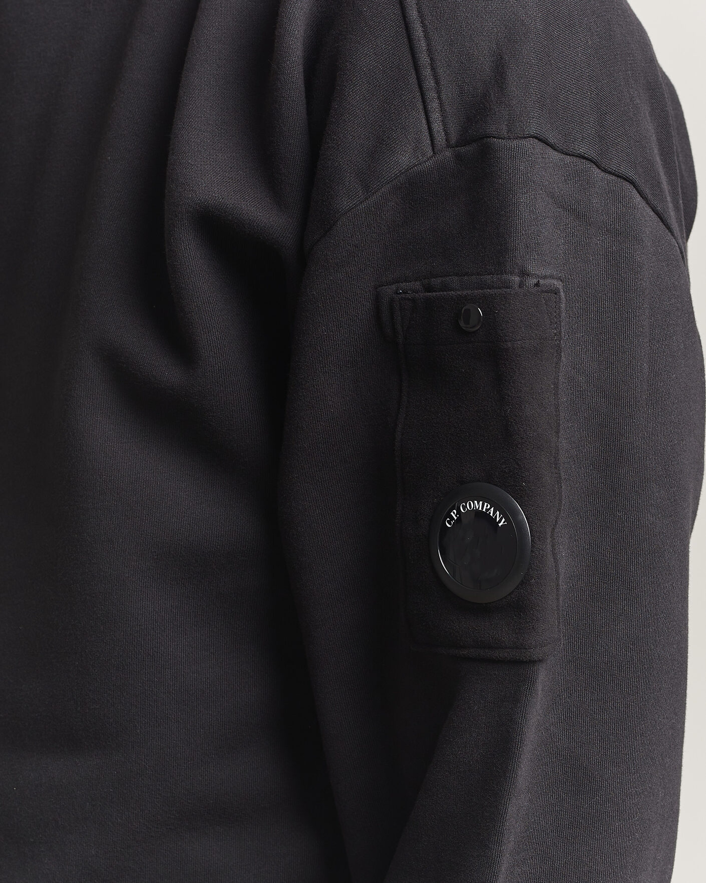 Heren | Truien | C.P. Company | Brushed Emerized Fleece Lens Sweatshirt Black