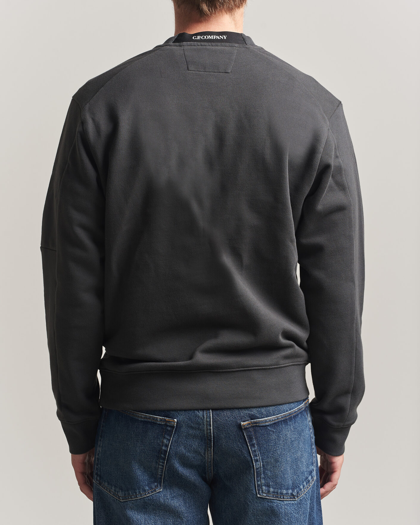 Heren | Truien | C.P. Company | Diagonal Raised Fleece Lens Sweatshirt Dark Grey