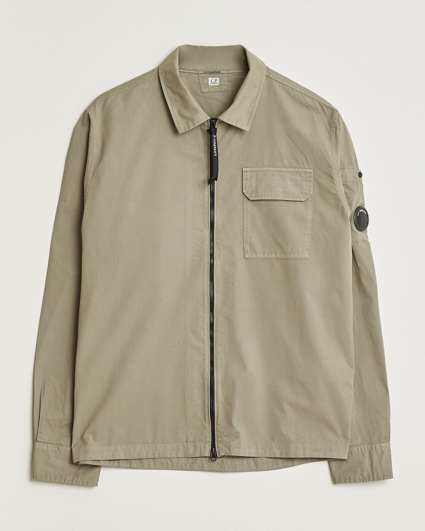 Heren | Overhemden | C.P. Company | Organic Cotton Gabardine Zip Overshirt Grey