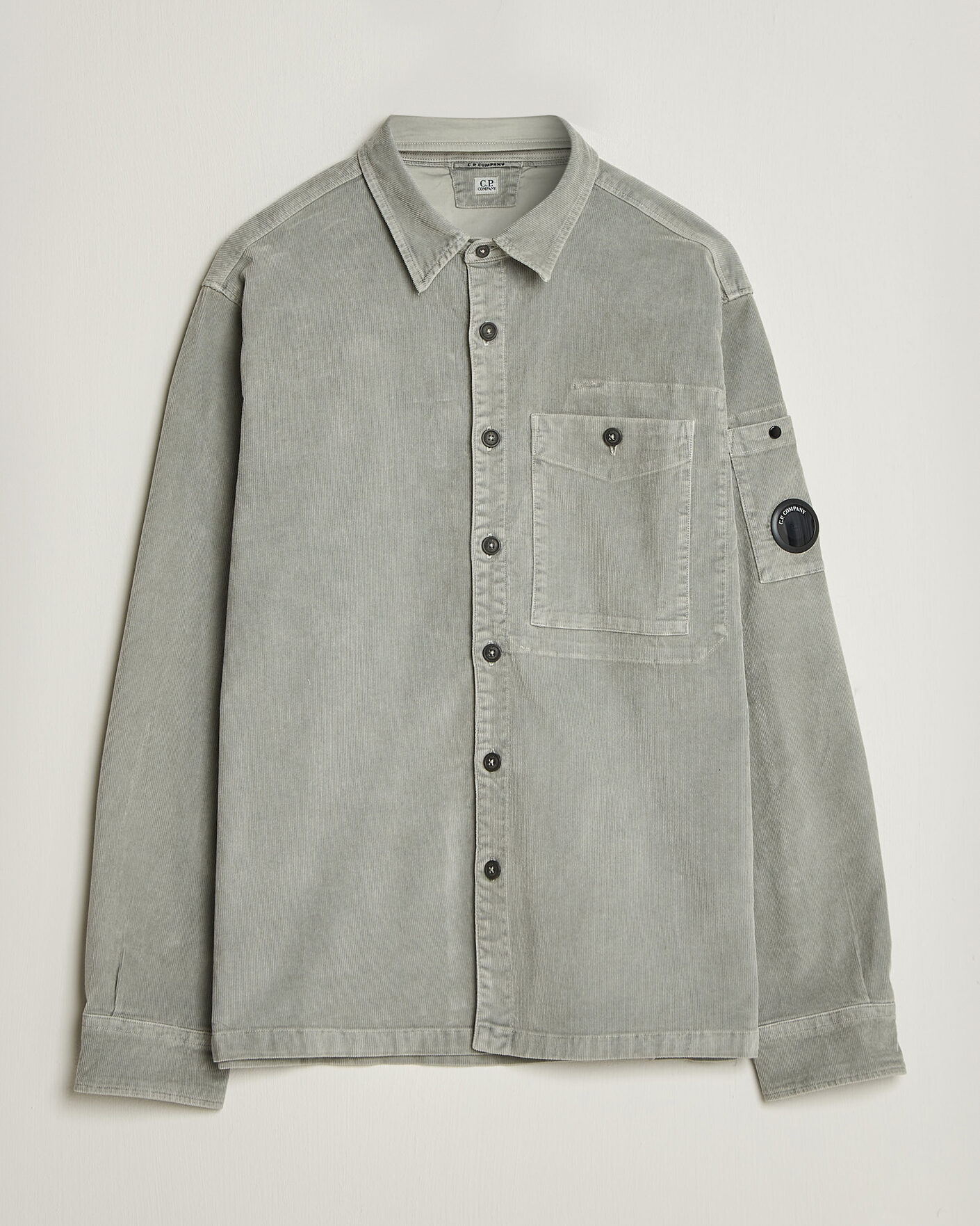 Heren | Overhemden | C.P. Company | Corduroy Lens Overshirt Light Grey