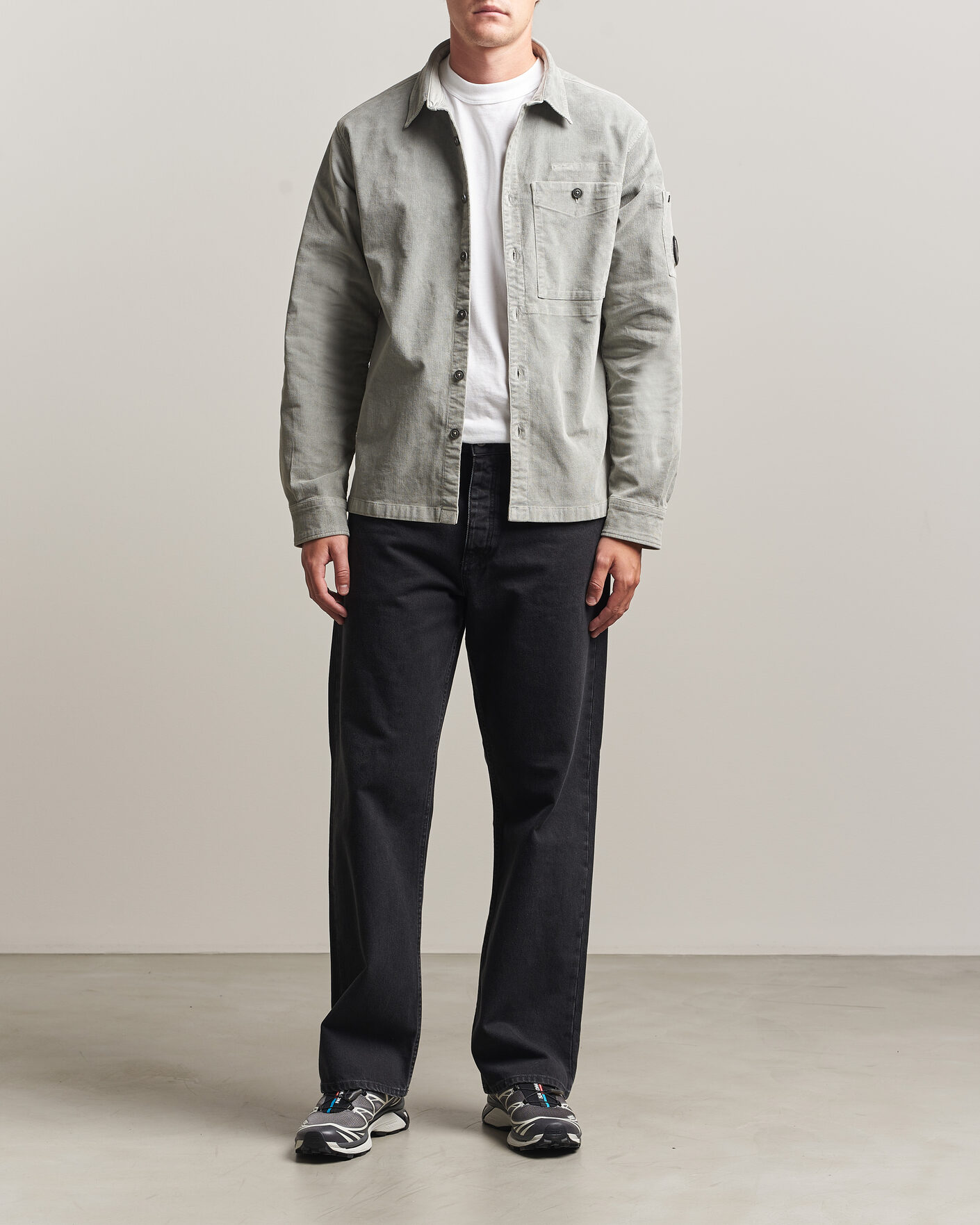 Heren | Overhemden | C.P. Company | Corduroy Lens Overshirt Light Grey