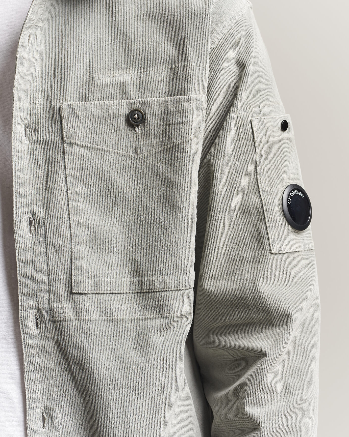 Heren | Overhemden | C.P. Company | Corduroy Lens Overshirt Light Grey