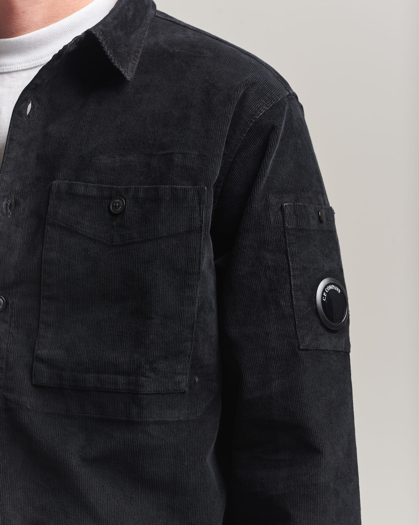 Heren | Overhemden | C.P. Company | Corduroy Lens Overshirt Black