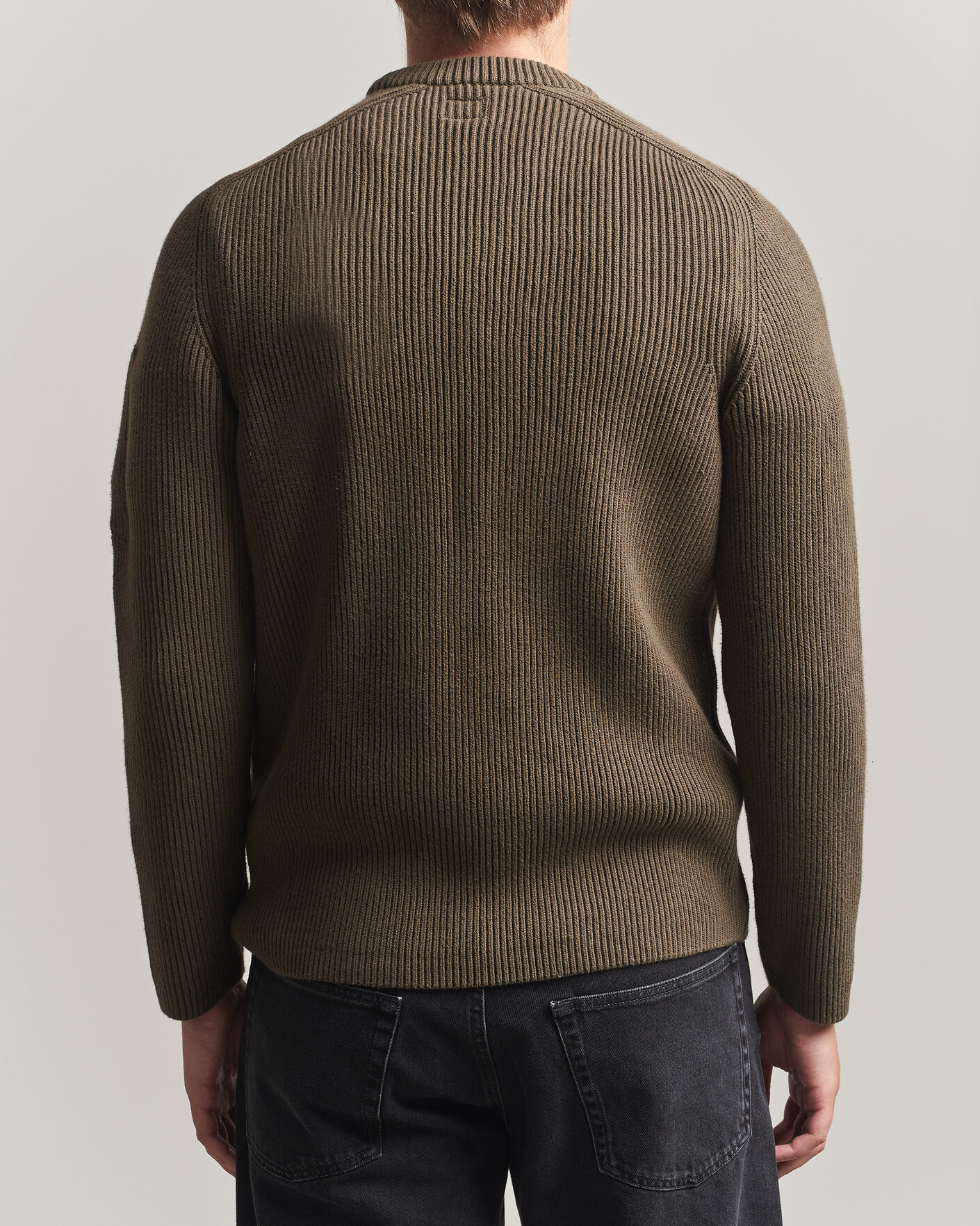 Heren | Truien | C.P. Company | Full Rib Knitted Cotton Crew Neck Dark Green
