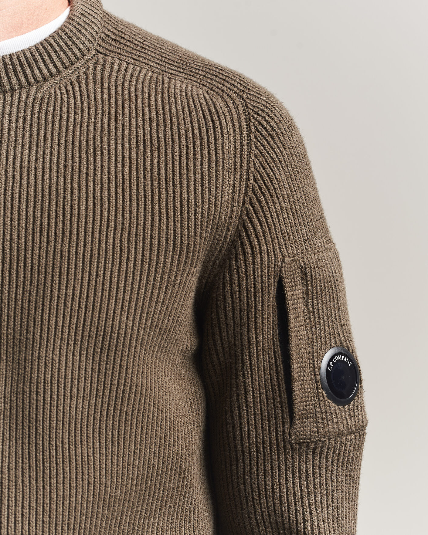 Heren | Truien | C.P. Company | Full Rib Knitted Cotton Crew Neck Dark Green
