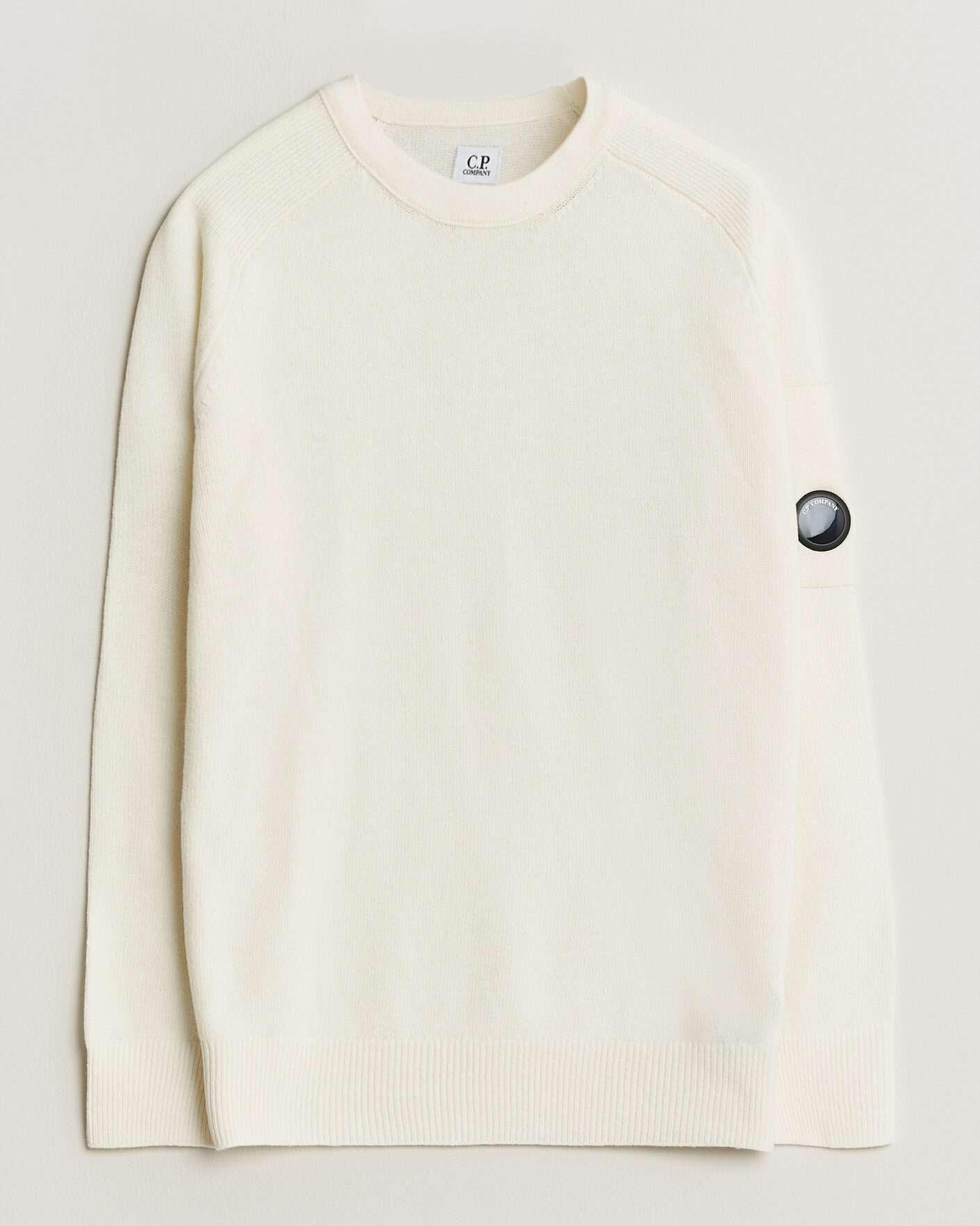 Heren | Truien | C.P. Company | Knitted Lambswool Crew Neck White