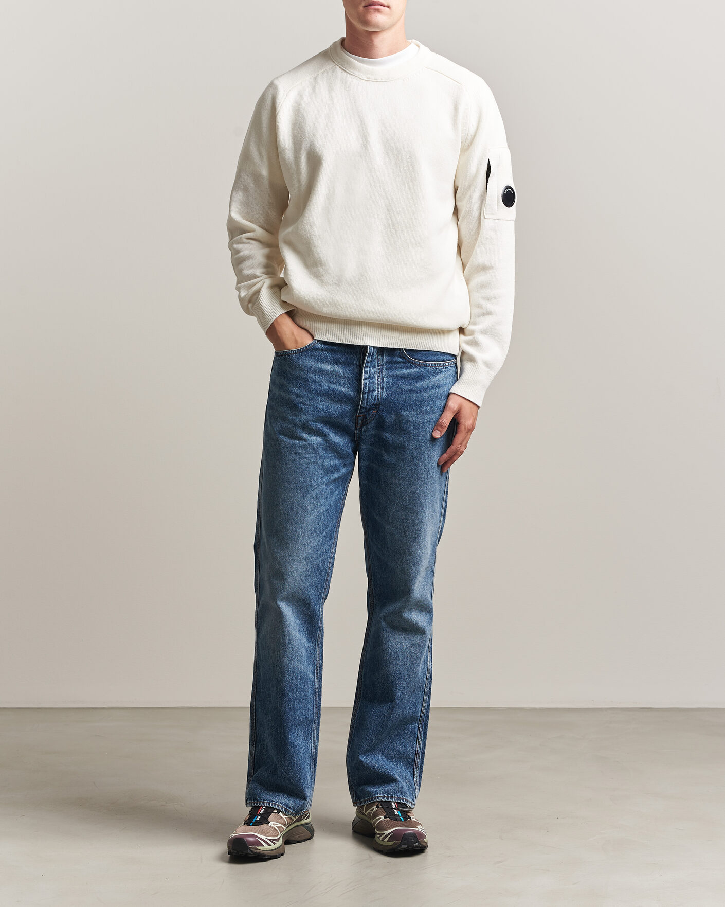 Heren | Truien | C.P. Company | Knitted Lambswool Crew Neck White