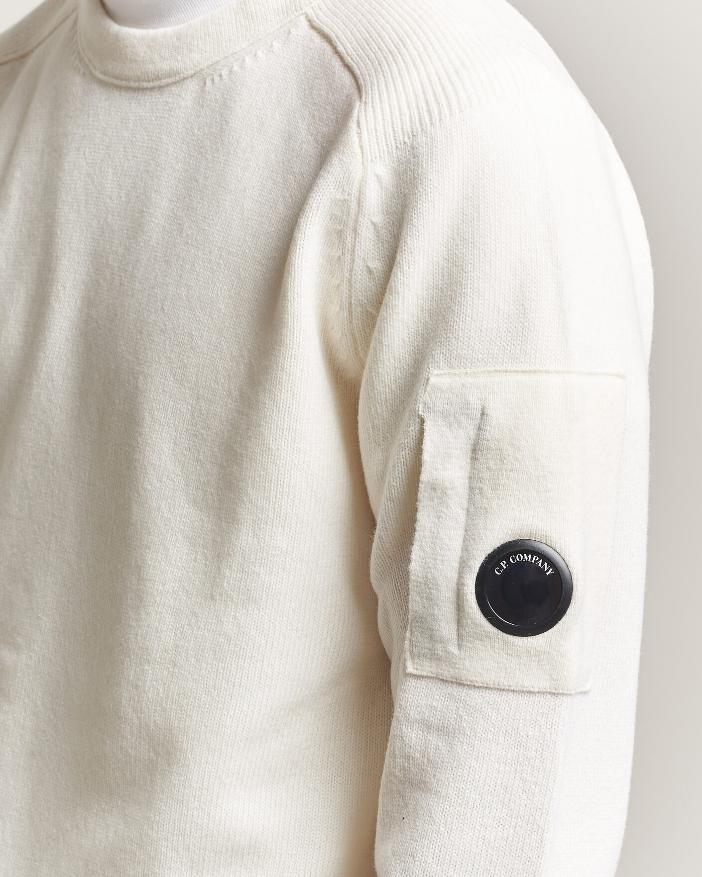 Heren | Truien | C.P. Company | Knitted Lambswool Crew Neck White