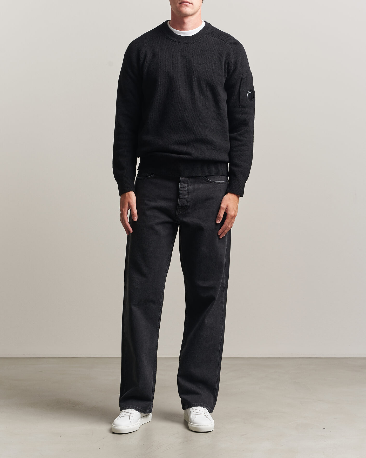 Heren | Truien | C.P. Company | Knitted Lambswool Crew Neck Black