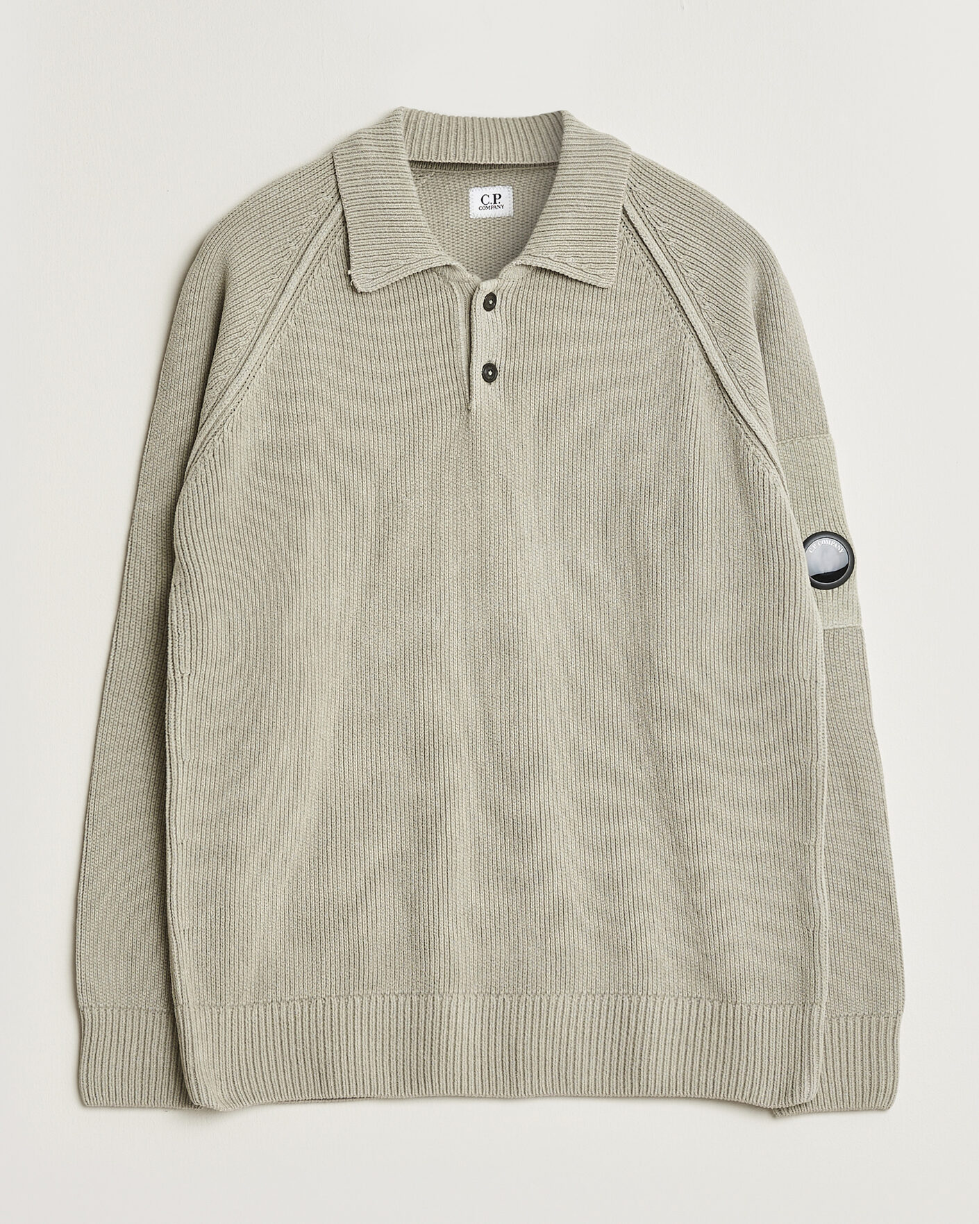 Heren | Truien | C.P. Company | Cotton Chenille Polo Collar Light Grey