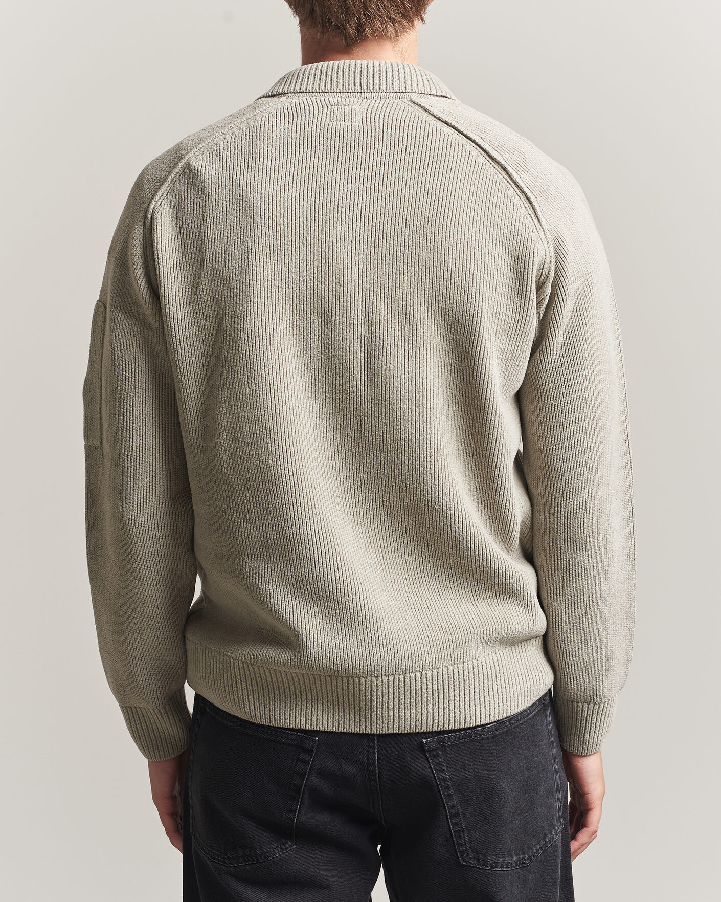 Heren | Truien | C.P. Company | Cotton Chenille Polo Collar Light Grey