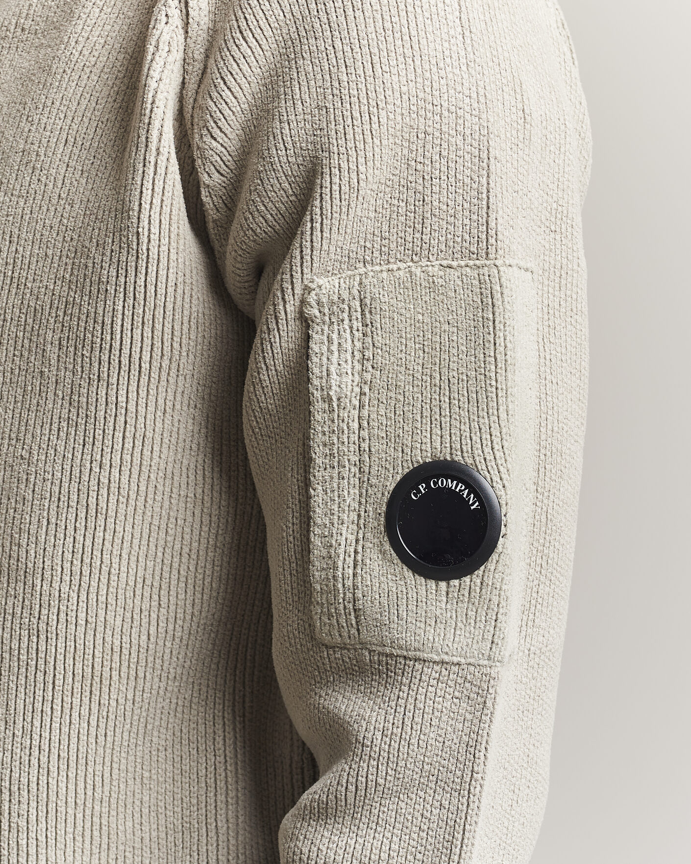 Heren | Truien | C.P. Company | Cotton Chenille Polo Collar Light Grey