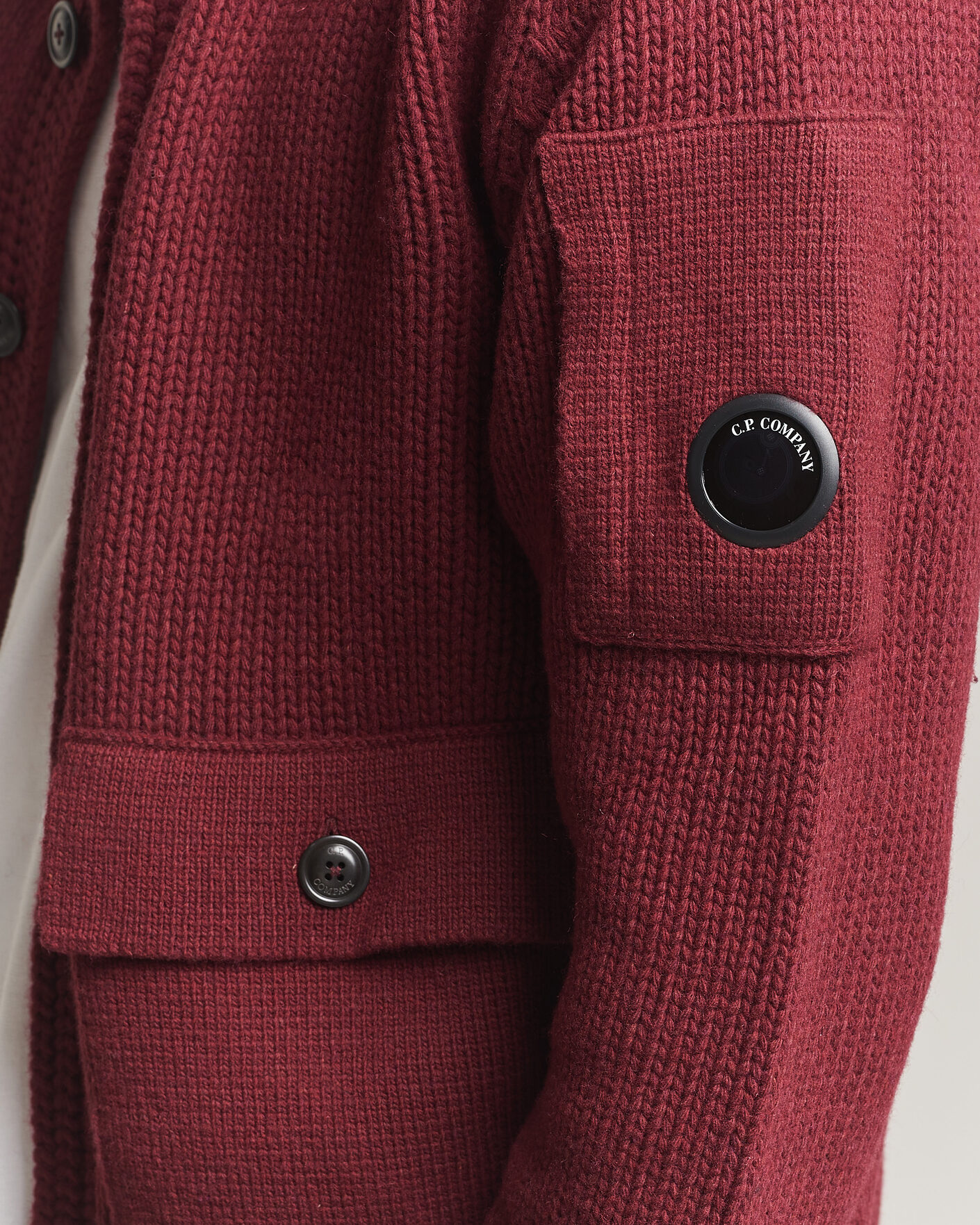 Heren | Truien | C.P. Company | Heavy Lambswool Cardigan Burgundy