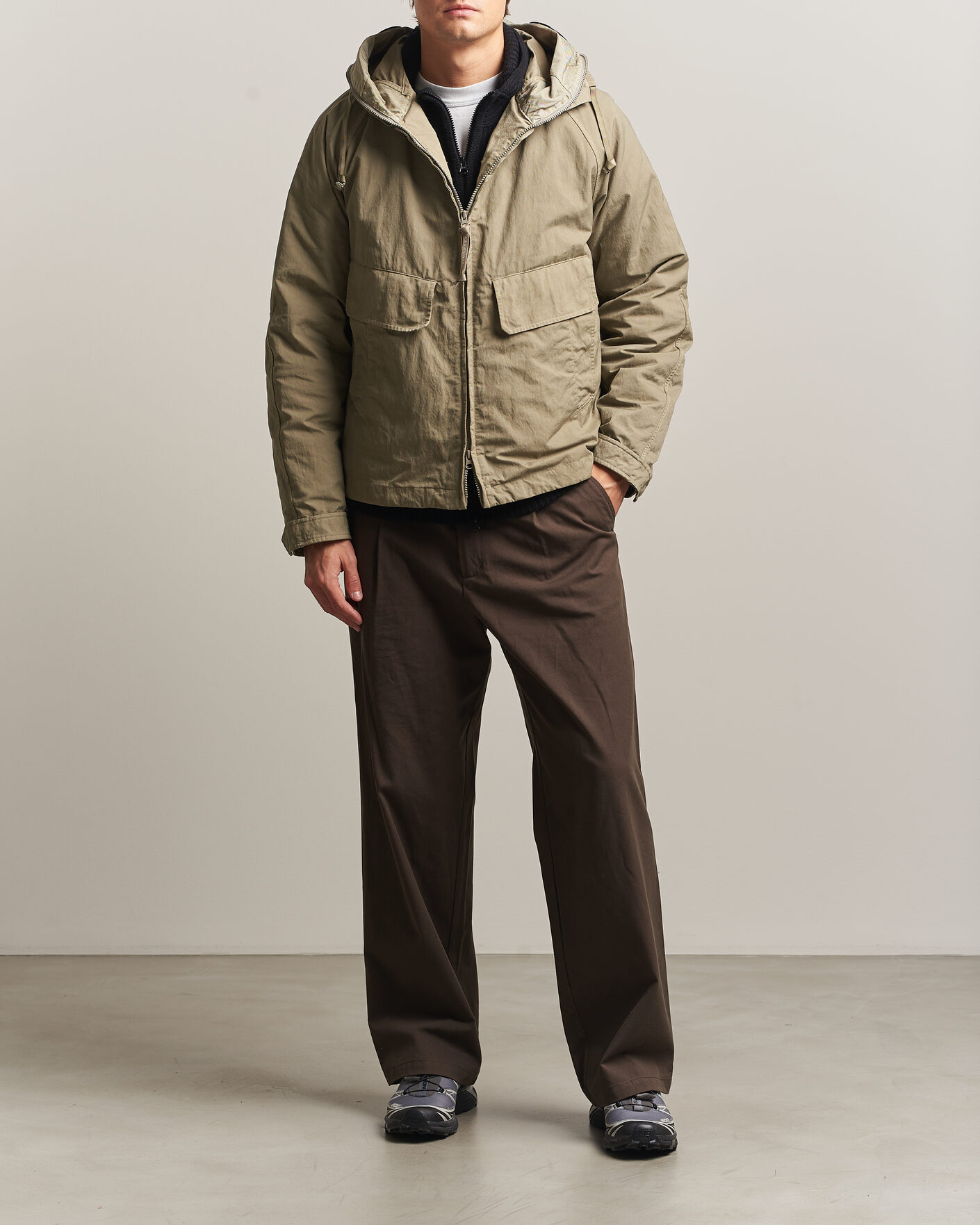 Heren | Jassen | C.P. Company | Heavy Nylon Twill Down Padded Jacket Light Grey