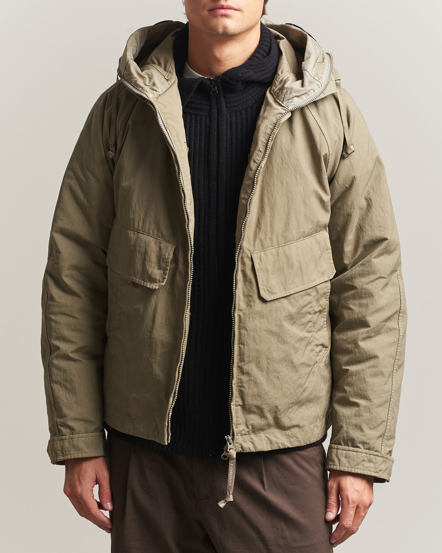 Heren | Jassen | C.P. Company | Heavy Nylon Twill Down Padded Jacket Light Grey