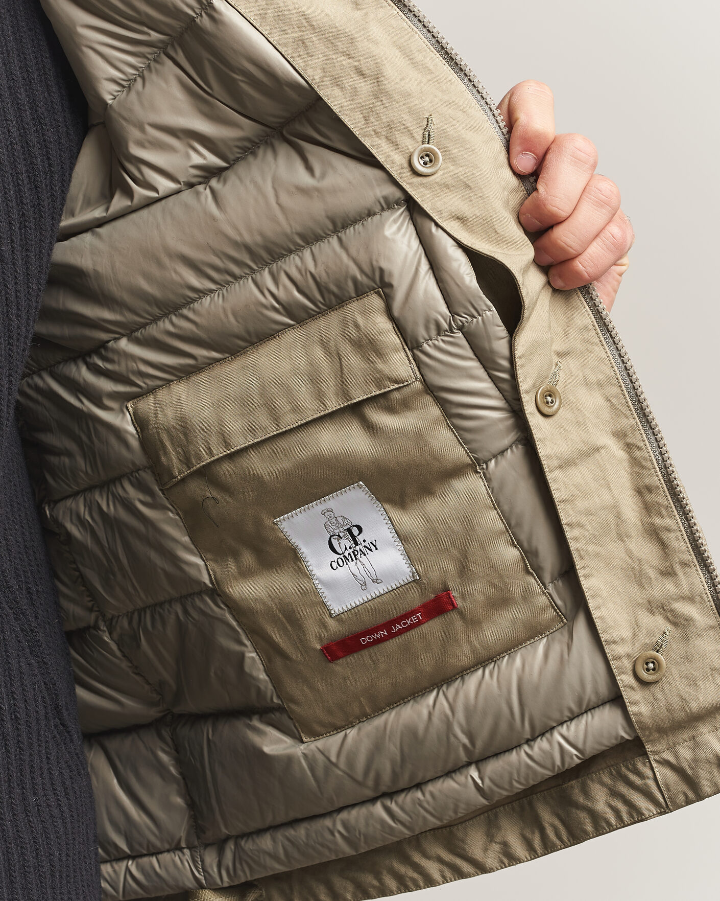 Heren | Jassen | C.P. Company | Heavy Nylon Twill Down Padded Jacket Light Grey