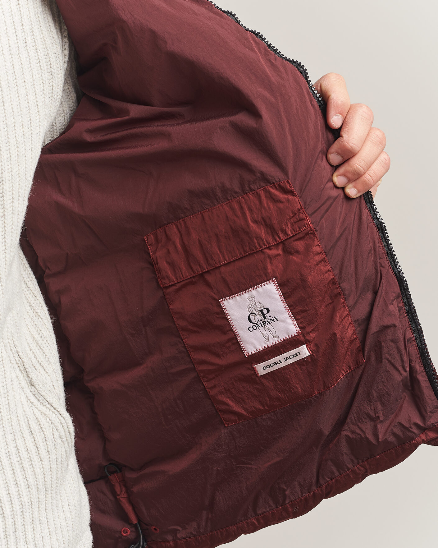 Heren | Jassen | C.P. Company | Chrome-R Goggle Down Jacket Burgundy