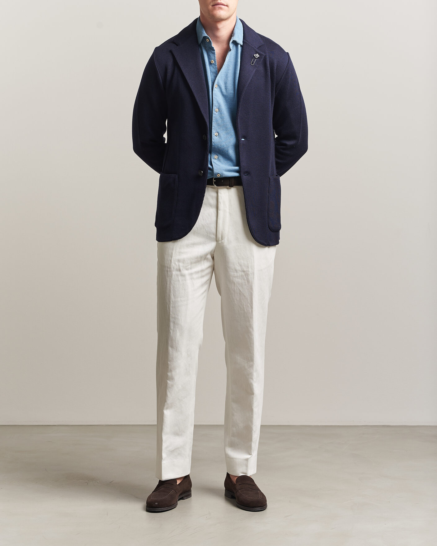 Heren | Blazers | Lardini | Knitted Wool Blazer Navy