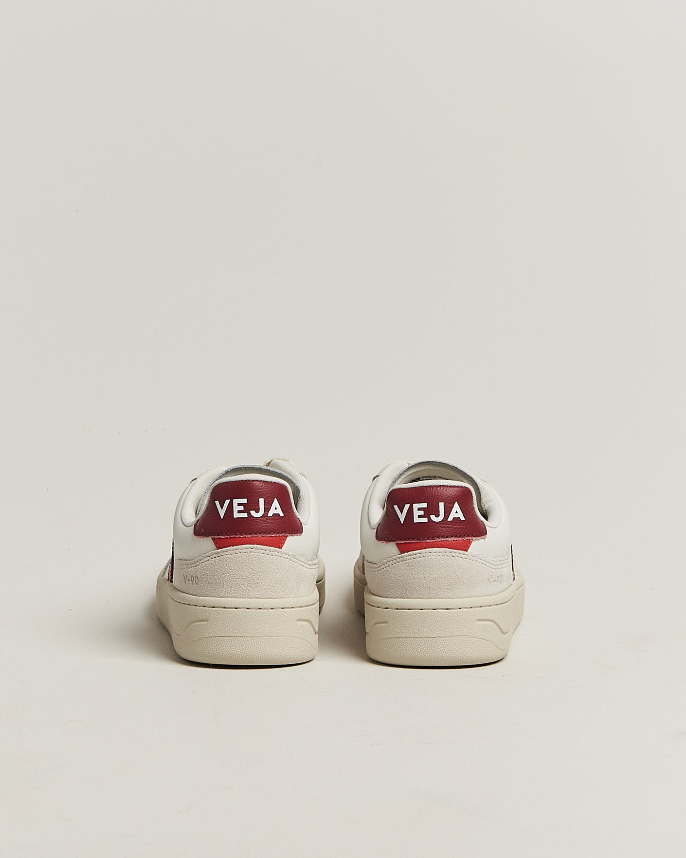 Heren | Sneakers | Veja | V-90 Sneaker White/Marsala Natural