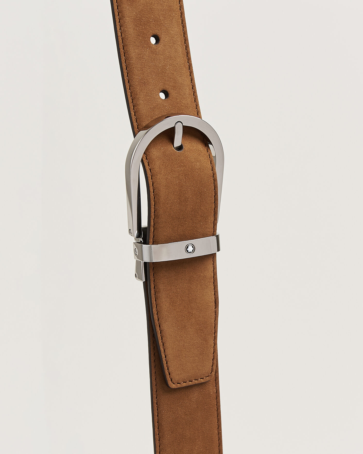 Heren | Riemen | Montblanc | 35mm Reversible Suede/Calf Horseshoe Belt Brown/Black