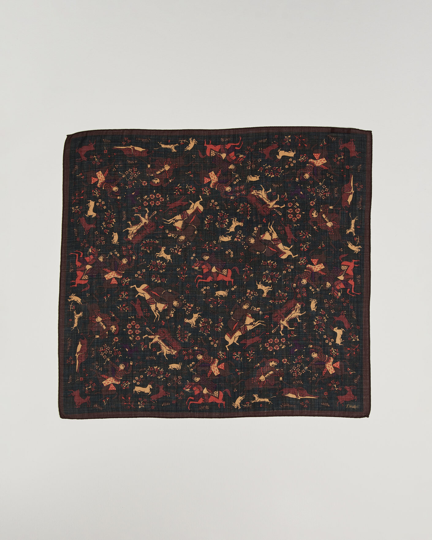 Heren | Sjaals | Drake's | Moghul Wool/Silk Bandana Green