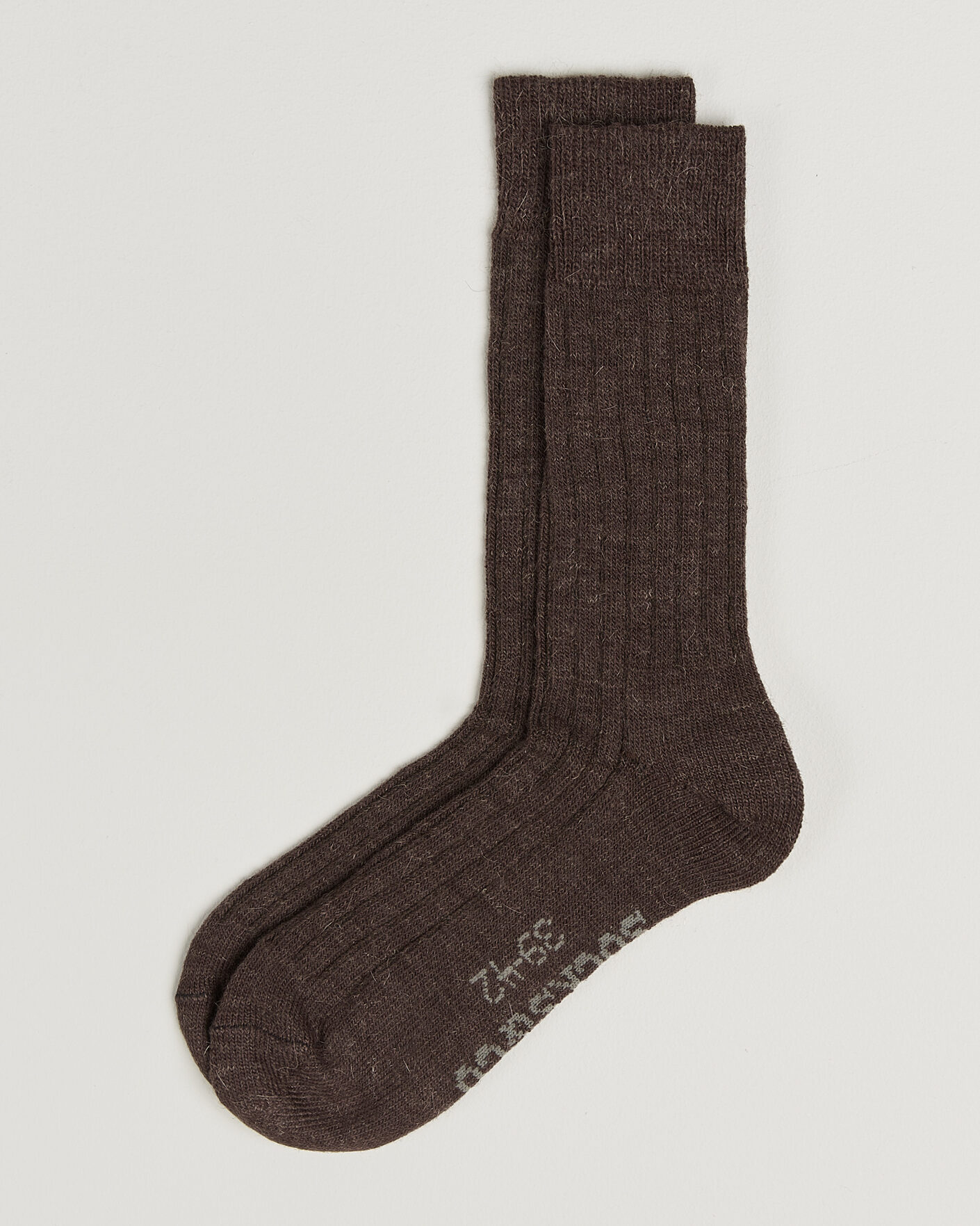 Heren | Ondergoed | Alpacasocks & Co | 2-Pack Ribbed Alpacka Wool Socks Cacao