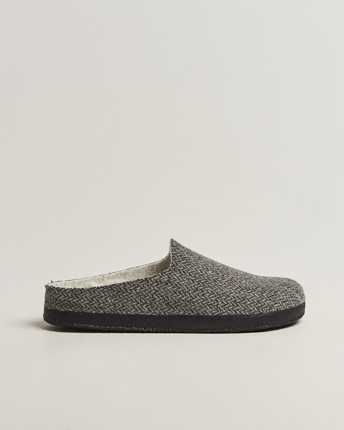 Heren | Sandalen slides | BIRKENSTOCK | Amsterdam Wrapped Dip Shearling Dark Grey Herringbone