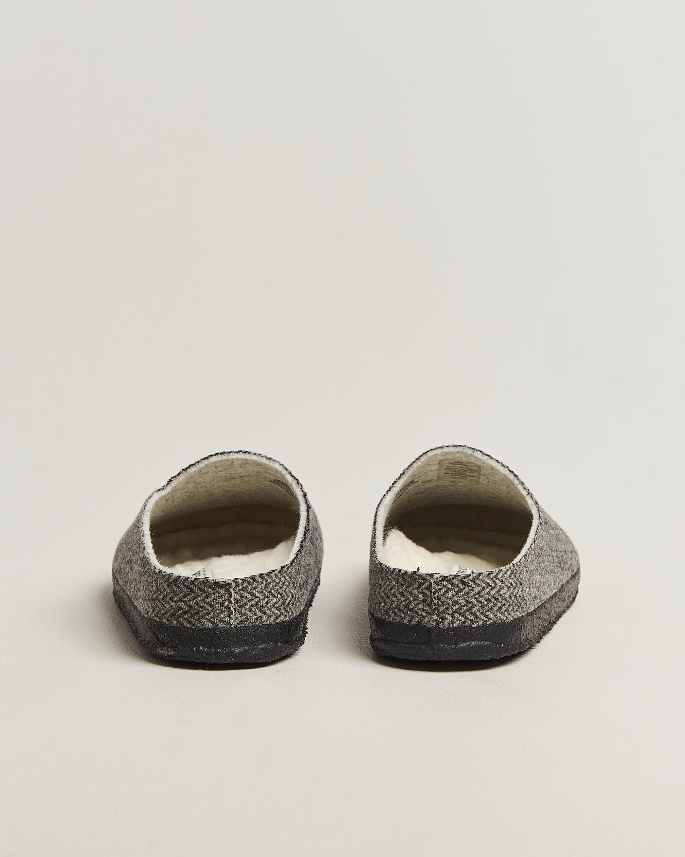 Heren | Sandalen slides | BIRKENSTOCK | Amsterdam Wrapped Dip Shearling Dark Grey Herringbone