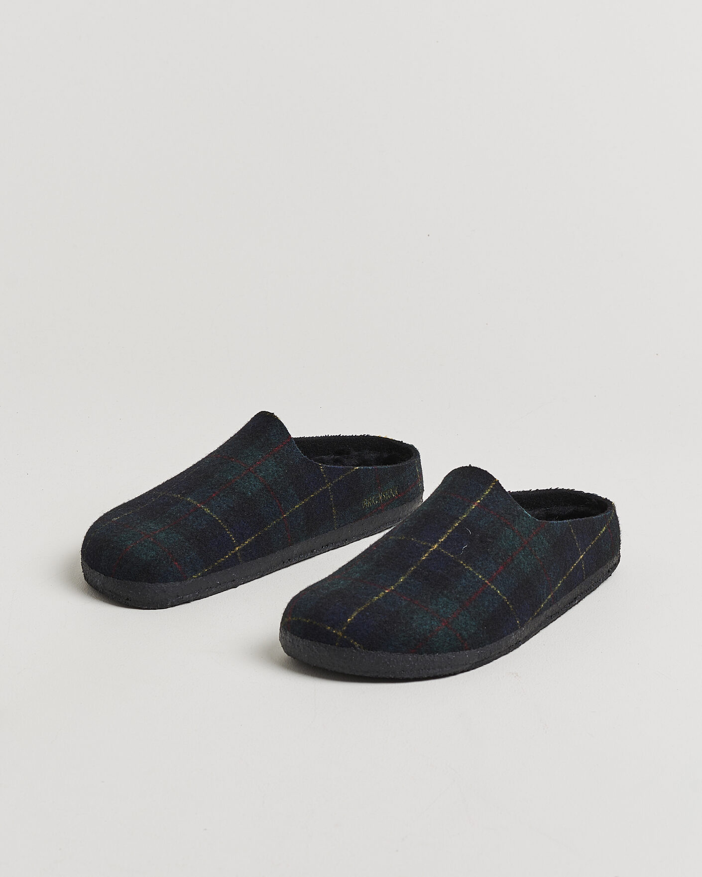 Heren | Sandalen slides | BIRKENSTOCK | Amsterdam Wrapped Dip Shearling Green Navy Plaid