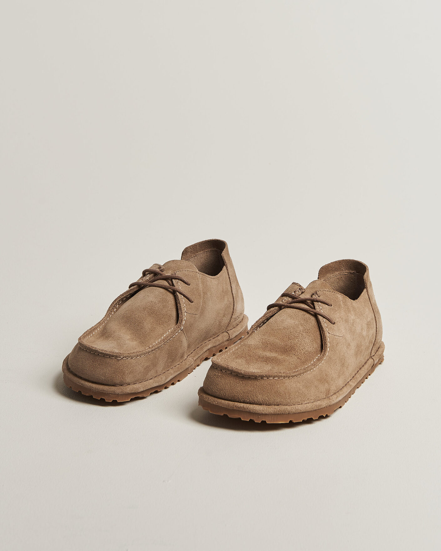 Heren | Instappers | BIRKENSTOCK | Utti Lace Loafer Gray Taupe Suede