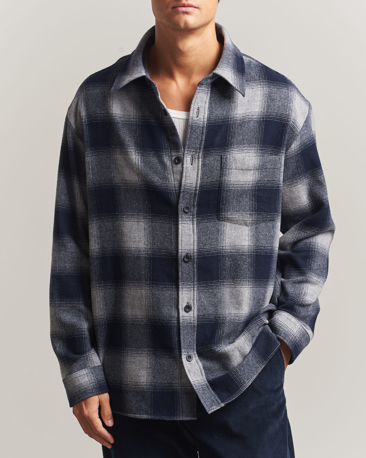 Heren | Overhemden | A.P.C. | Malaury Checked Overshirt Light Grey