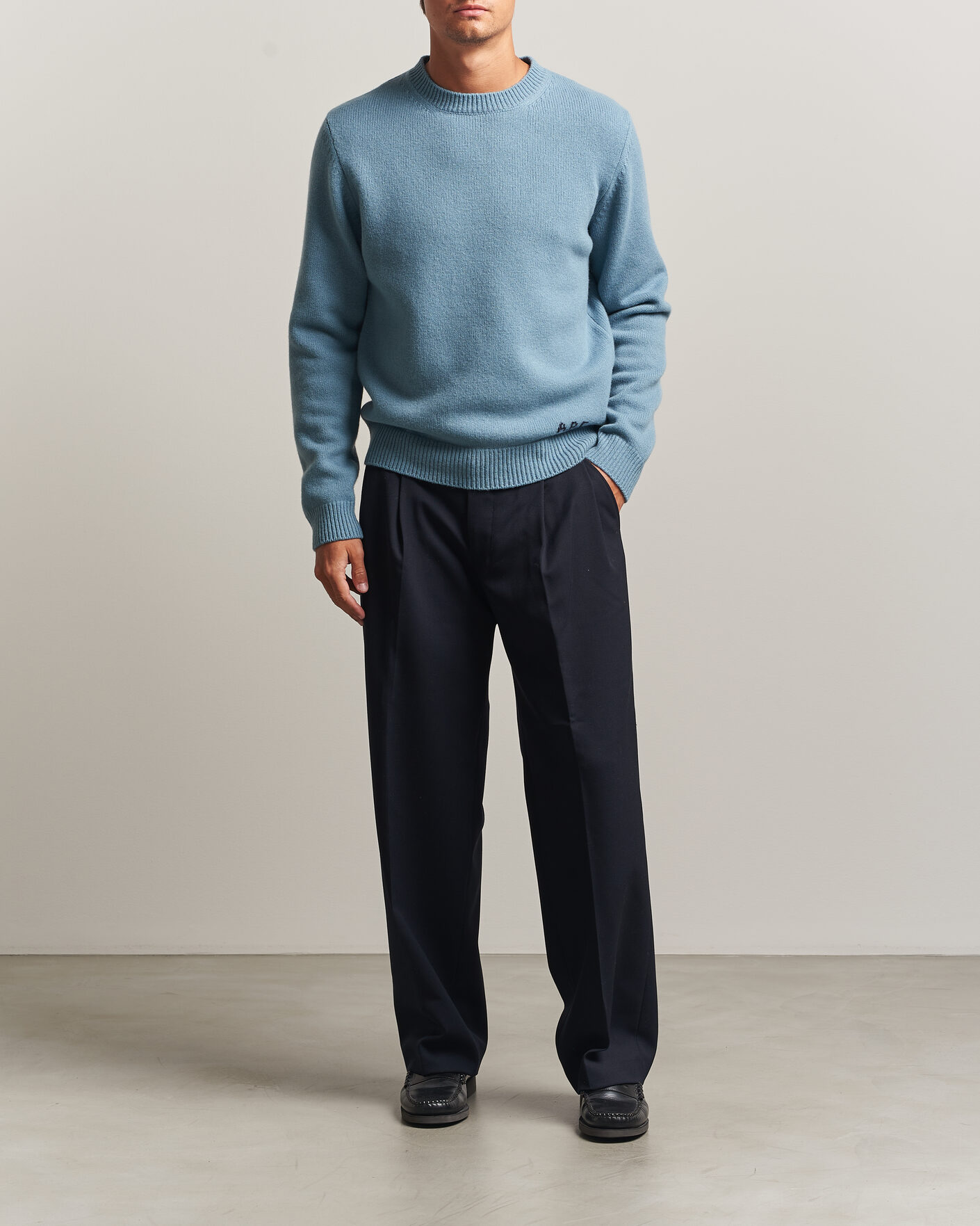 Heren | Truien | A.P.C. | Edmond Wool Knitted Sweater Light Blue Melange