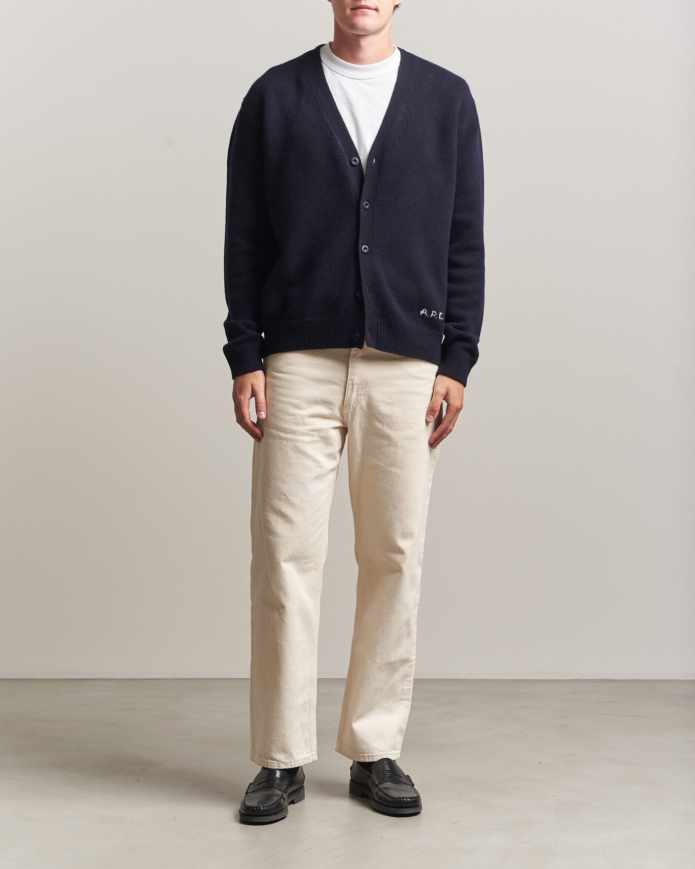 Heren | Truien | A.P.C. | Kevin Wool Knitted Cardigan Dark Navy