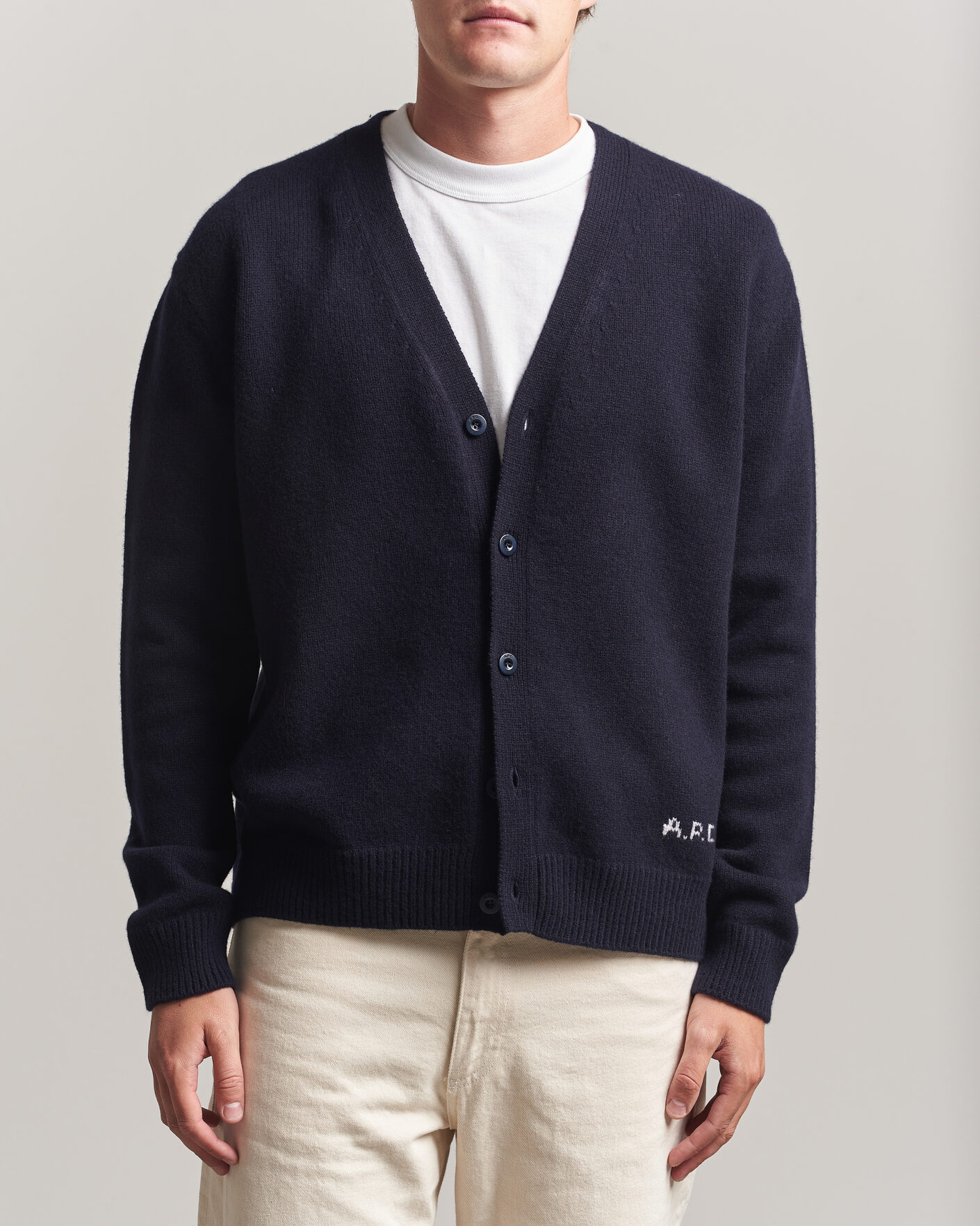 Heren | Truien | A.P.C. | Kevin Wool Knitted Cardigan Dark Navy