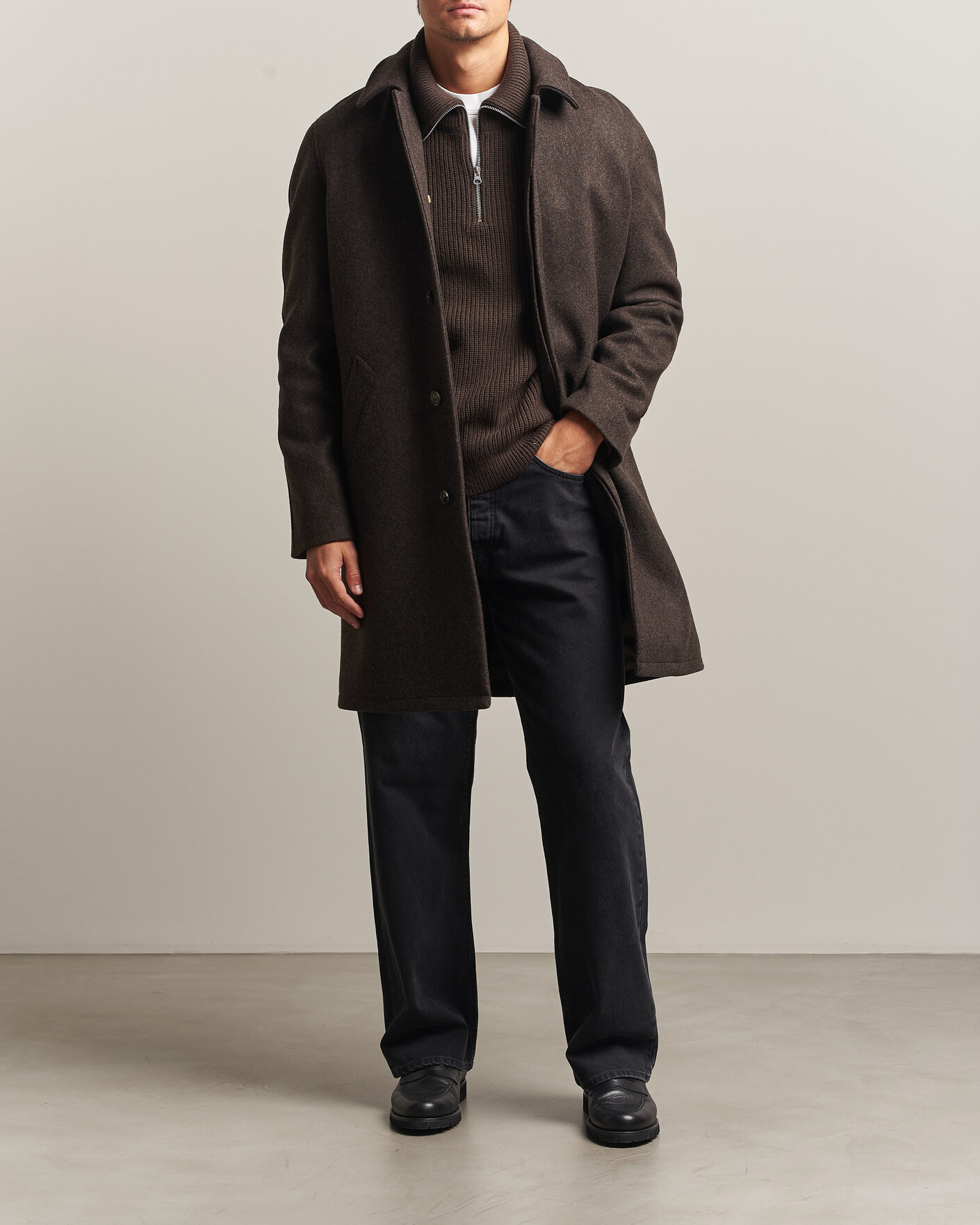 Heren | Jassen | A.P.C. | Auster Wool Coat Maroon Melange