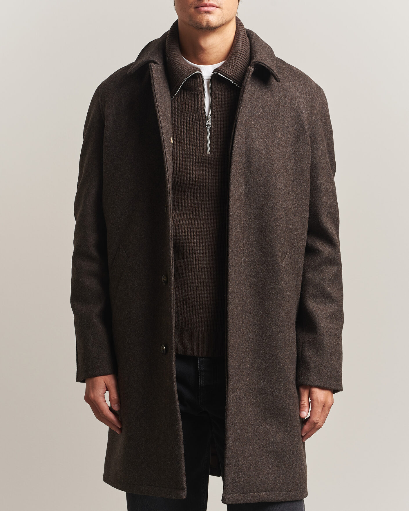 Heren | Jassen | A.P.C. | Auster Wool Coat Maroon Melange